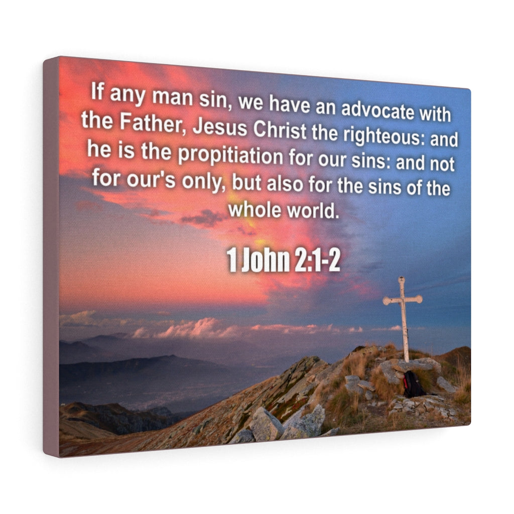 Scripture Walls Jesus Christ The Righteous 1 John 2:1-2 Bible Verse Canvas Christian Wall Art Ready to Hang Unframed-Express Your Love Gifts