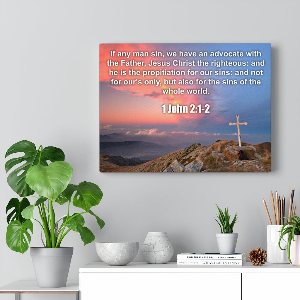 Scripture Walls Jesus Christ The Righteous 1 John 2:1-2 Bible Verse Canvas Christian Wall Art Ready to Hang Unframed-Express Your Love Gifts