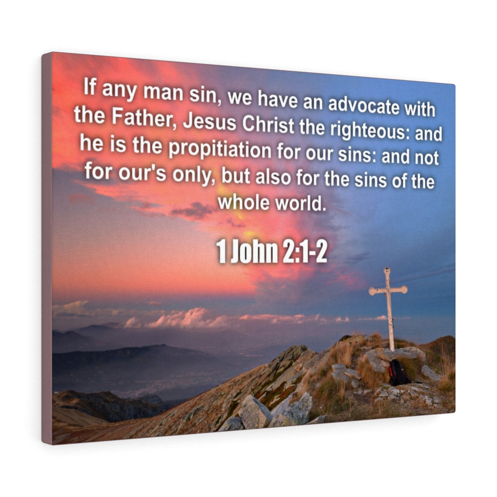 Scripture Walls Jesus Christ The Righteous 1 John 2:1-2 Bible Verse Canvas Christian Wall Art Ready to Hang Unframed-Express Your Love Gifts