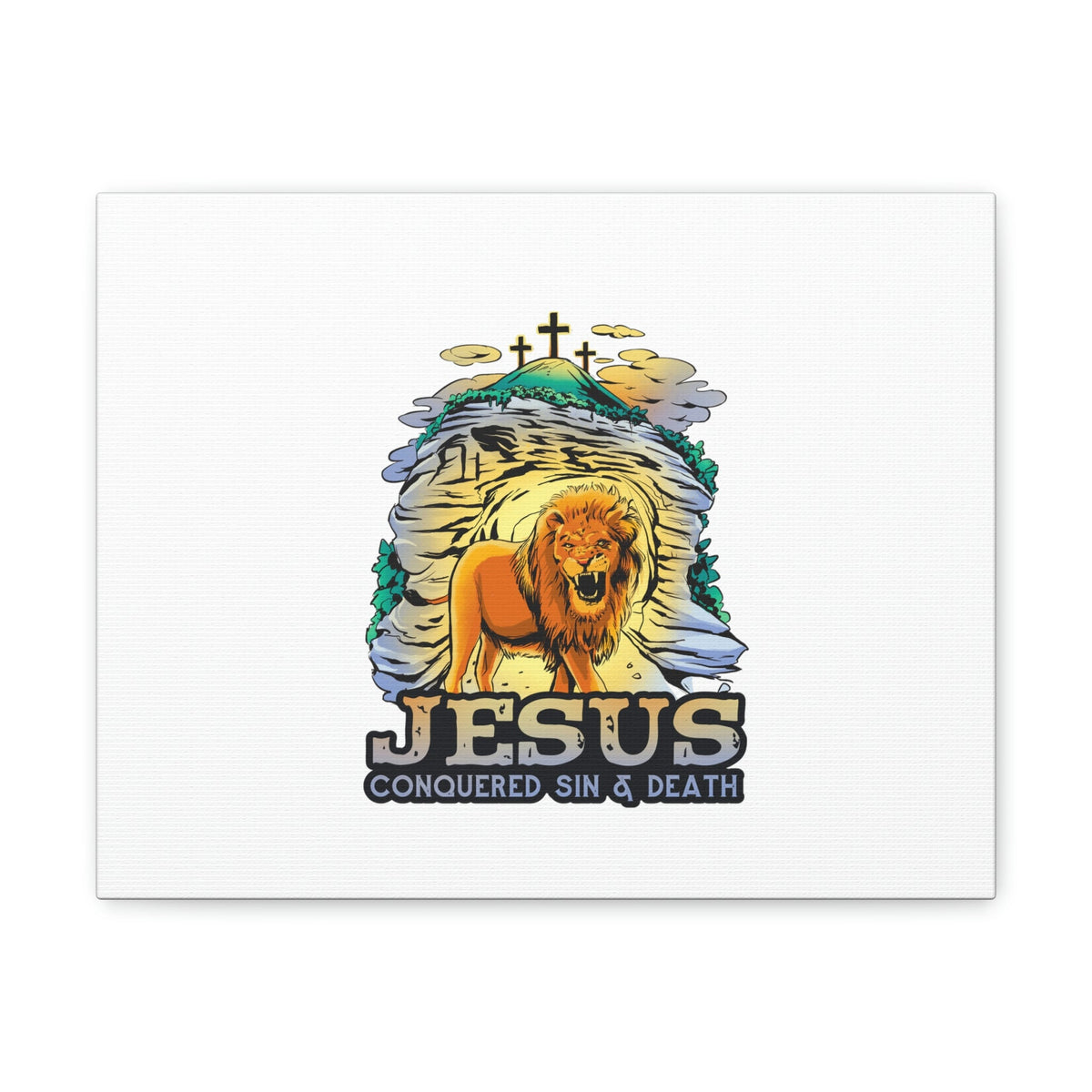 Scripture Walls Jesus Conquered Sin And Death 1 Corinthians 15:55-57 Christian Wall Art Bible Verse Print Ready to Hang Unframed-Express Your Love Gifts