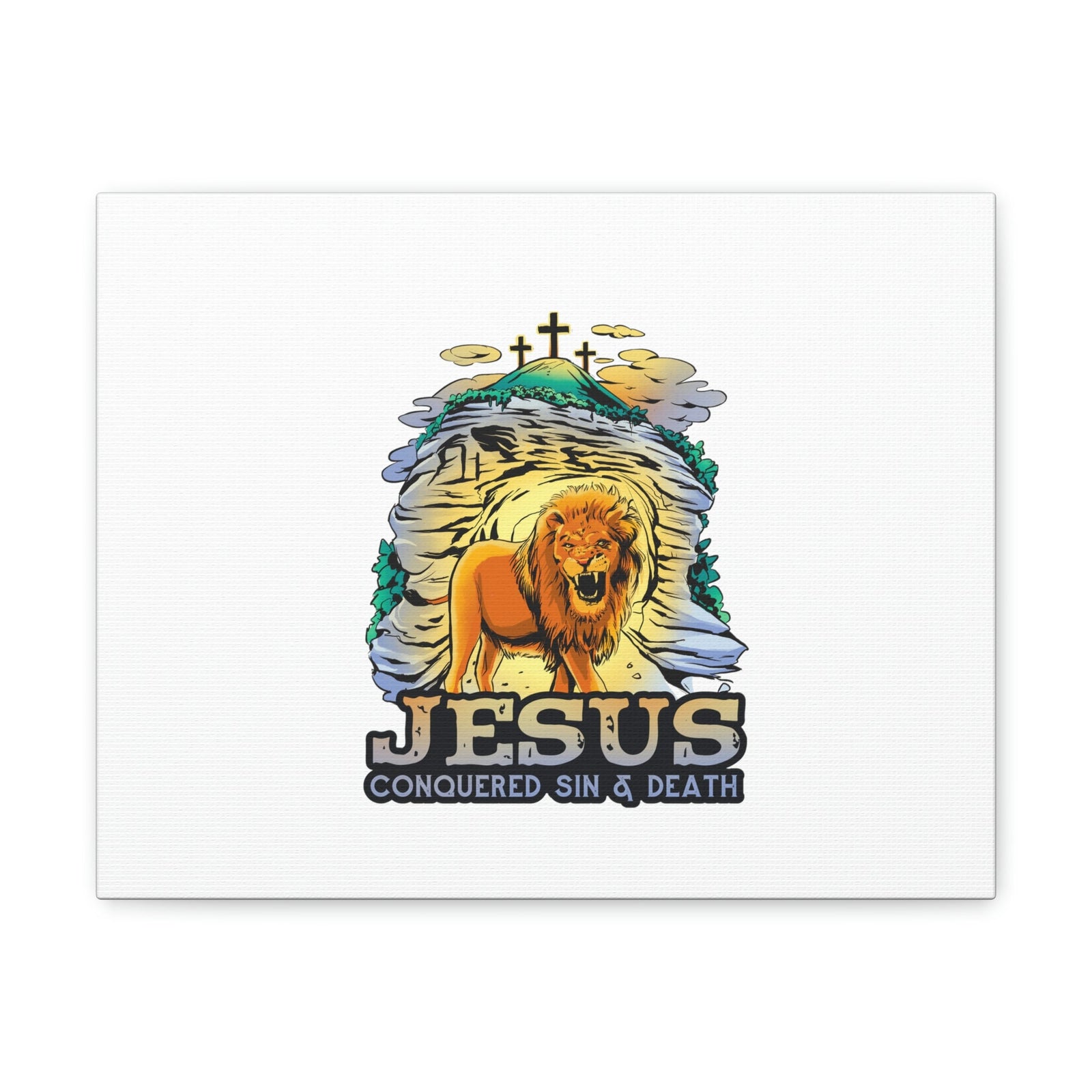 Scripture Walls Jesus Conquered Sin And Death 1 Corinthians 15:55-57 Christian Wall Art Bible Verse Print Ready to Hang Unframed-Express Your Love Gifts
