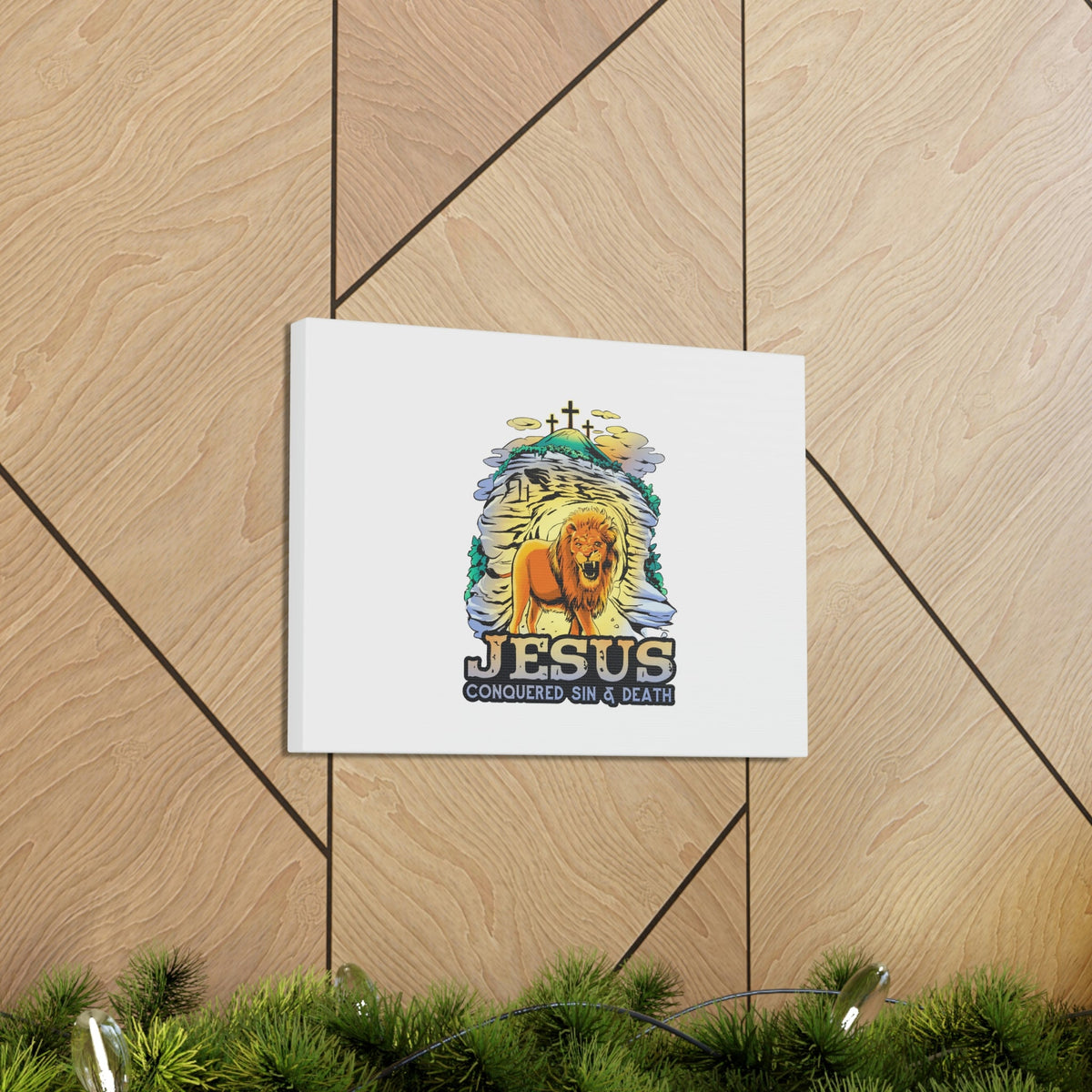Scripture Walls Jesus Conquered Sin And Death 1 Corinthians 15:55-57 Christian Wall Art Bible Verse Print Ready to Hang Unframed-Express Your Love Gifts