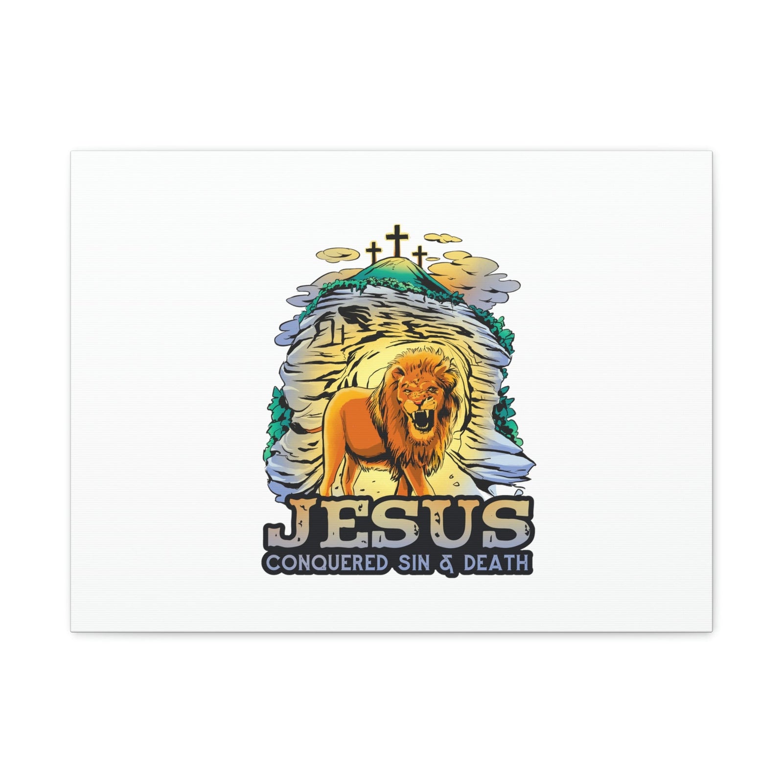Scripture Walls Jesus Conquered Sin And Death 1 Corinthians 15:55-57 Christian Wall Art Bible Verse Print Ready to Hang Unframed-Express Your Love Gifts