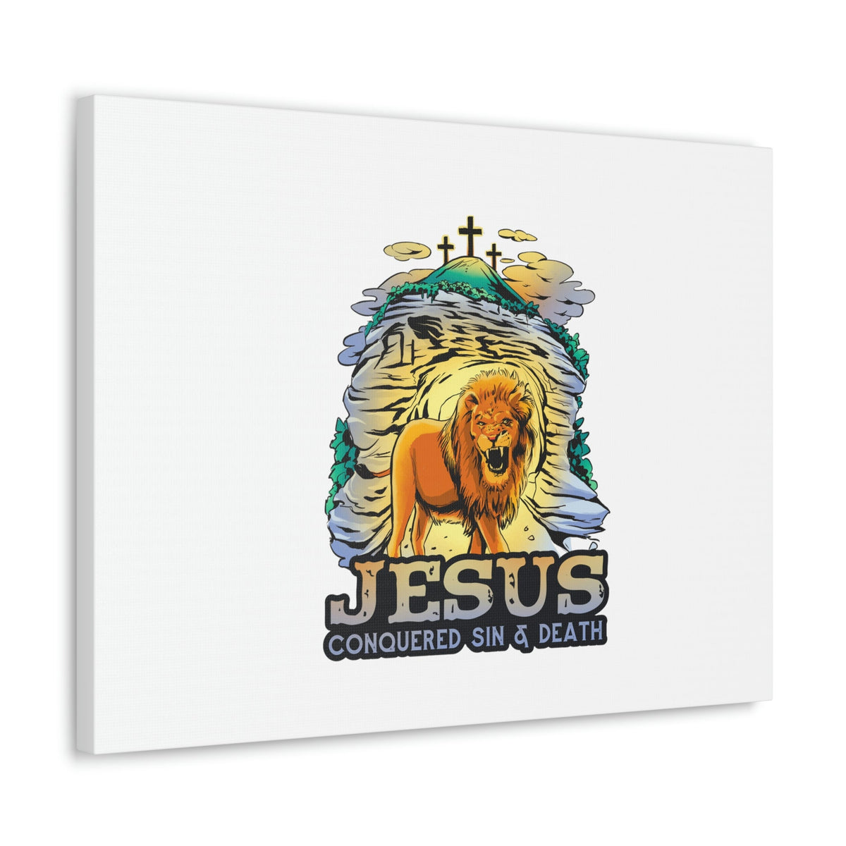 Scripture Walls Jesus Conquered Sin And Death 1 Corinthians 15:55-57 Christian Wall Art Bible Verse Print Ready to Hang Unframed-Express Your Love Gifts