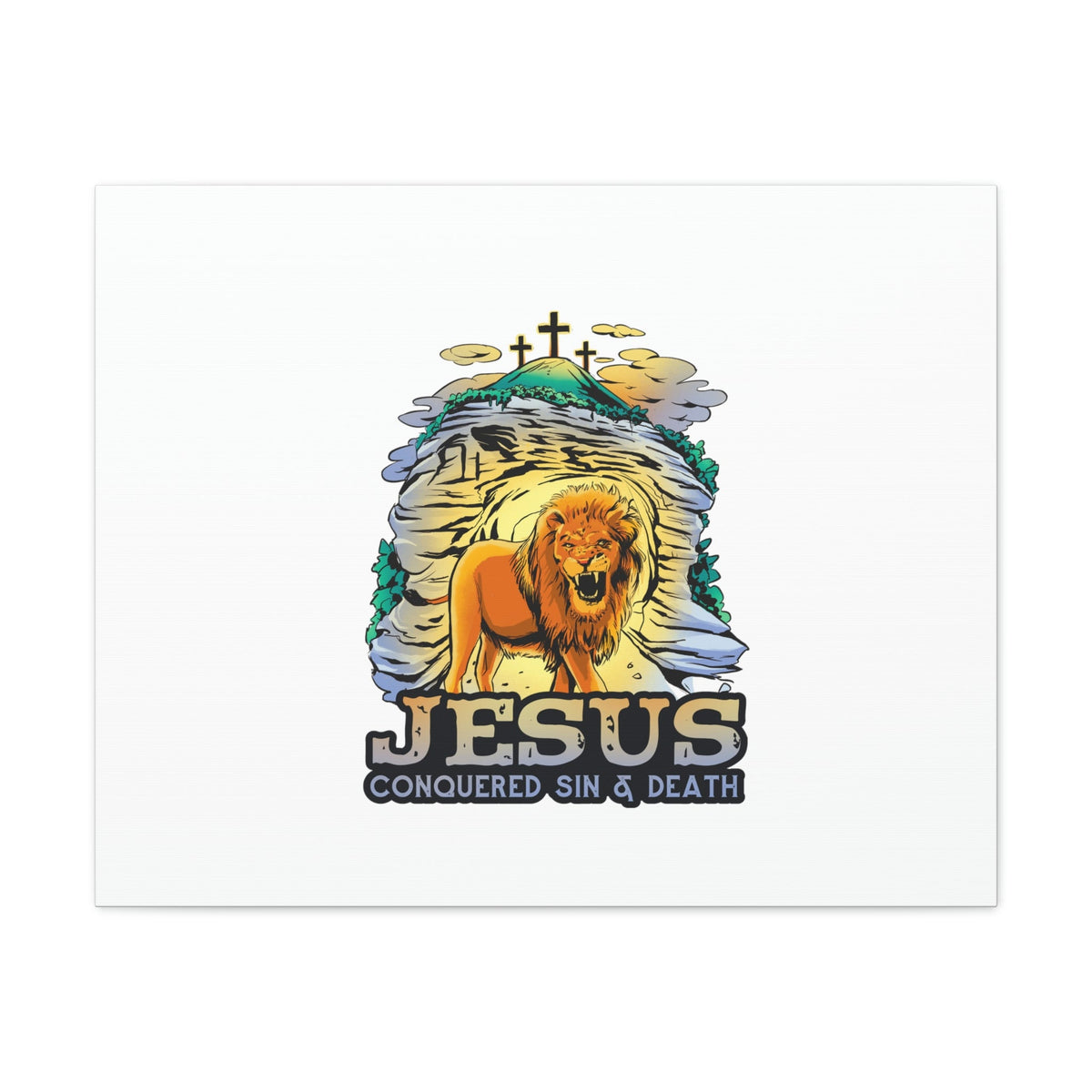 Scripture Walls Jesus Conquered Sin And Death 1 Corinthians 15:55-57 Christian Wall Art Bible Verse Print Ready to Hang Unframed-Express Your Love Gifts