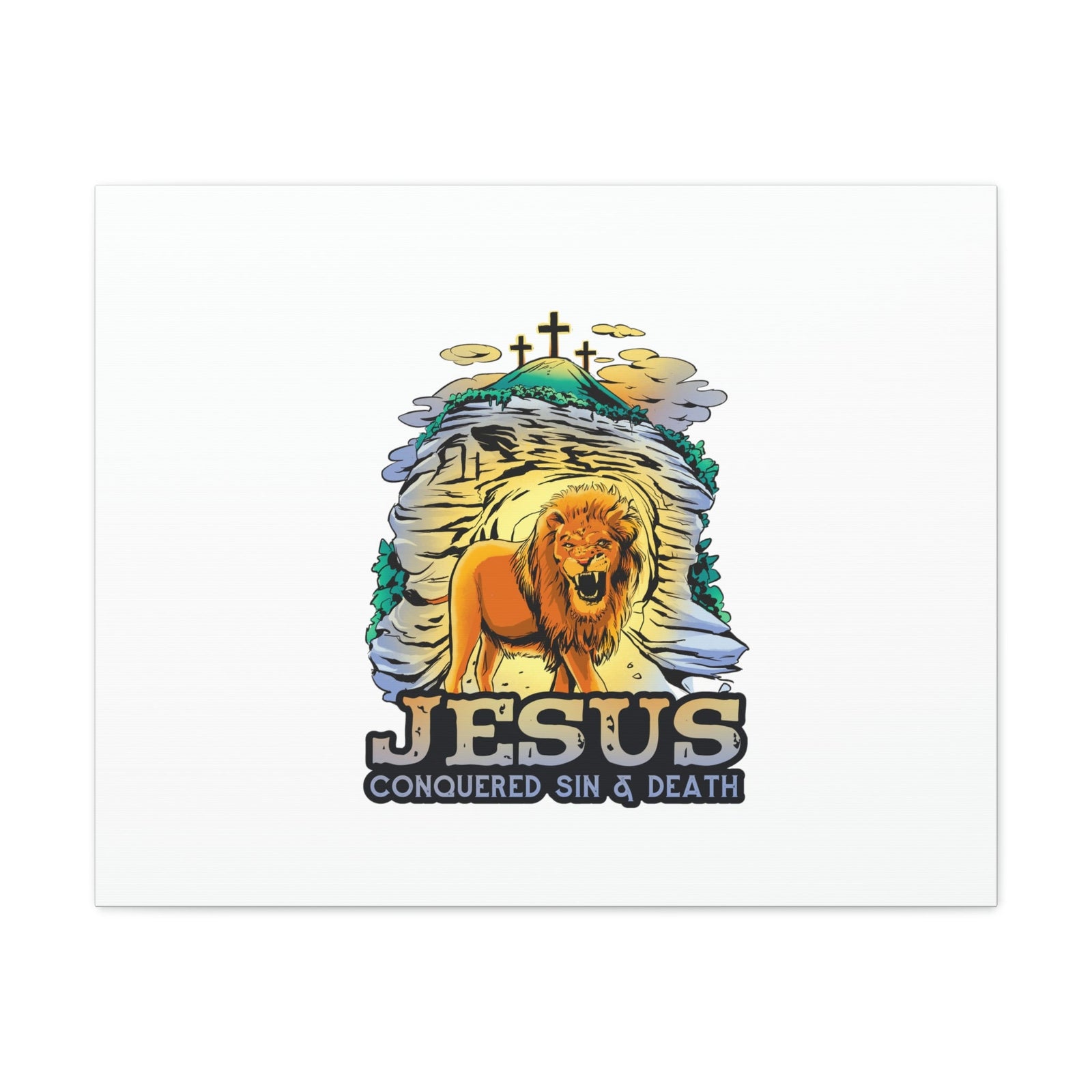 Scripture Walls Jesus Conquered Sin And Death 1 Corinthians 15:55-57 Christian Wall Art Bible Verse Print Ready to Hang Unframed-Express Your Love Gifts
