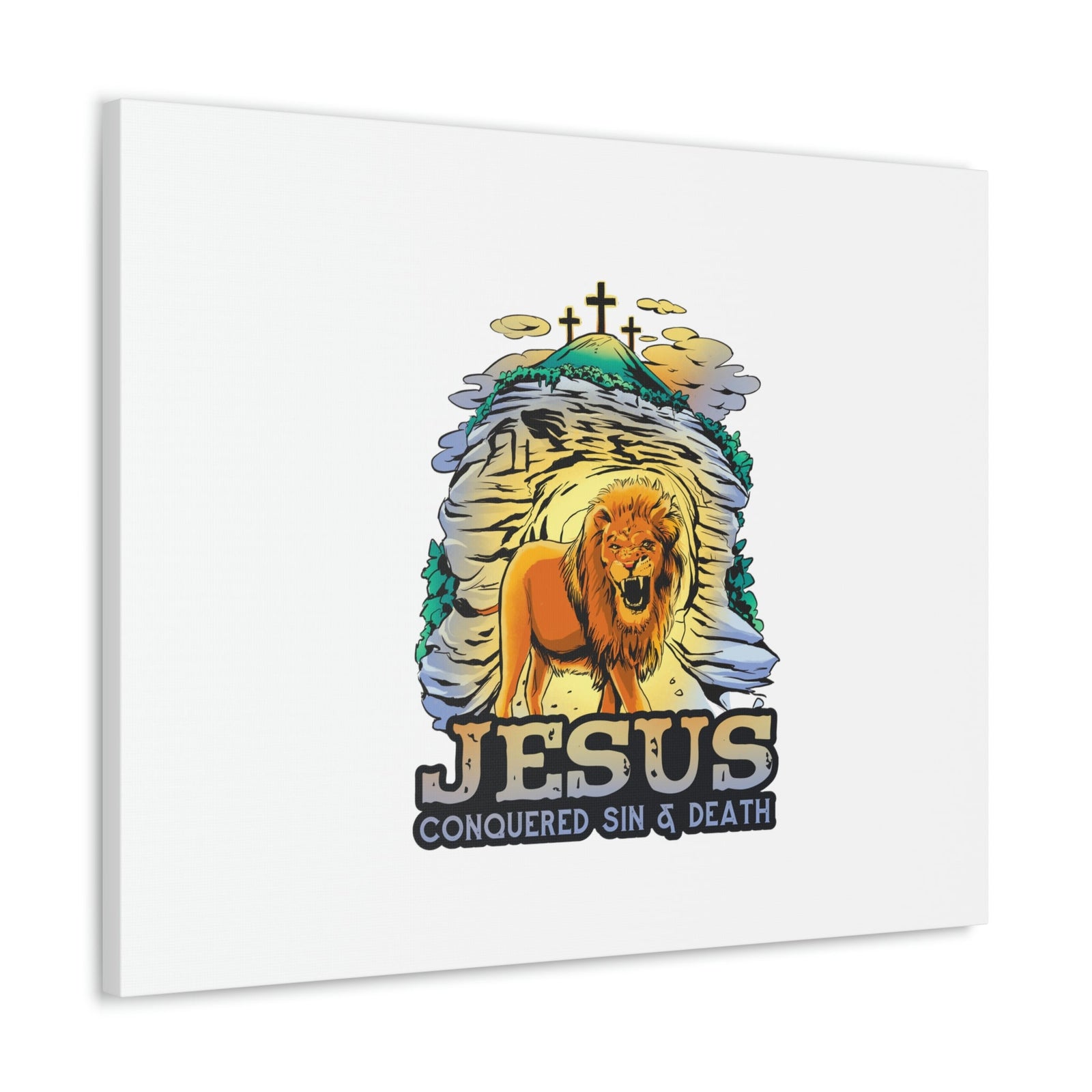 Scripture Walls Jesus Conquered Sin And Death 1 Corinthians 15:55-57 Christian Wall Art Bible Verse Print Ready to Hang Unframed-Express Your Love Gifts