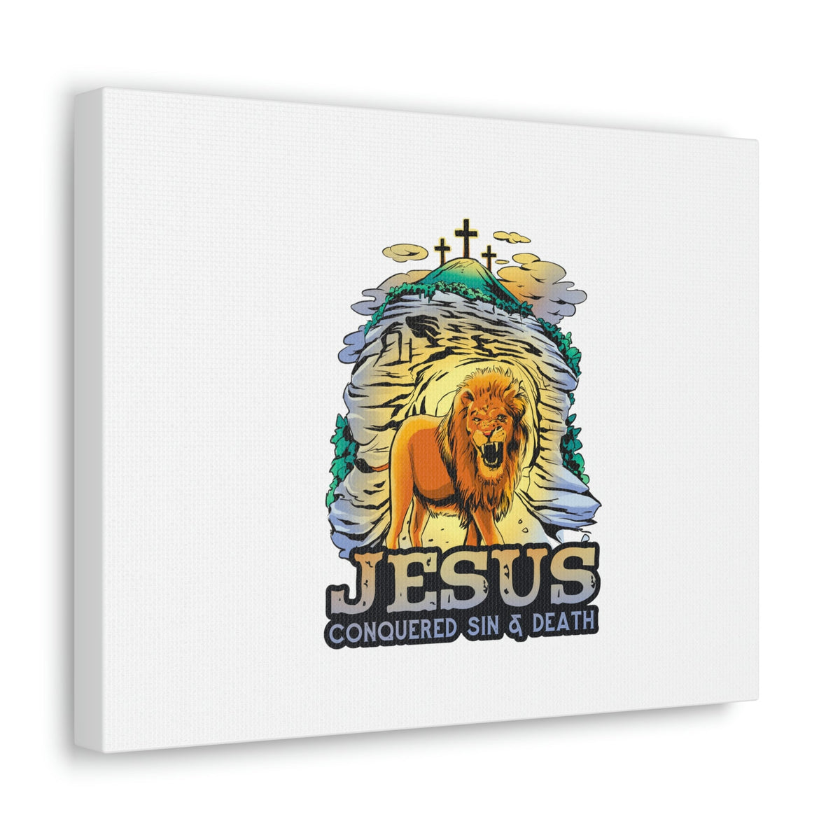 Scripture Walls Jesus Conquered Sin And Death 1 Corinthians 15:55-57 Christian Wall Art Bible Verse Print Ready to Hang Unframed-Express Your Love Gifts