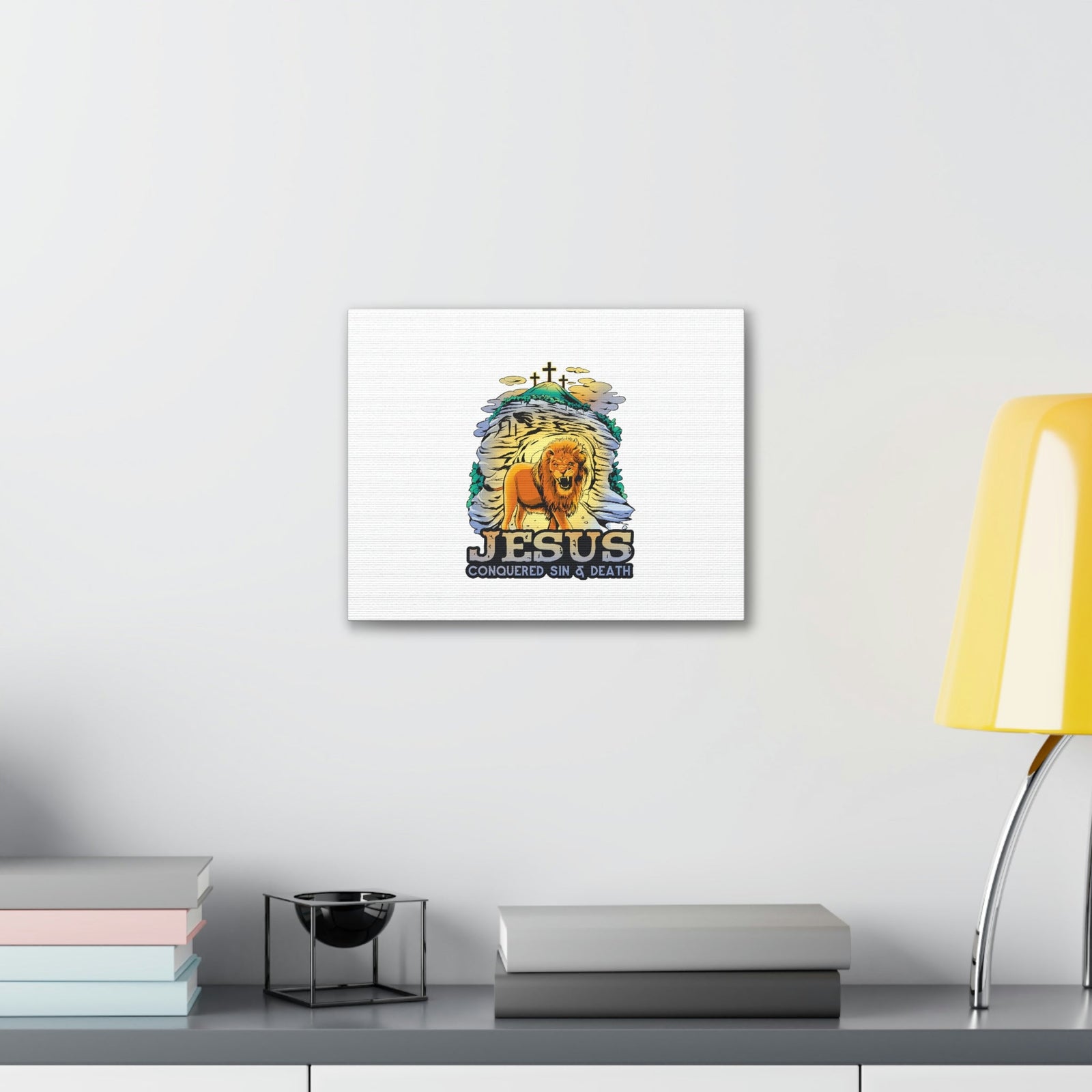 Scripture Walls Jesus Conquered Sin And Death 1 Corinthians 15:55-57 Christian Wall Art Bible Verse Print Ready to Hang Unframed-Express Your Love Gifts