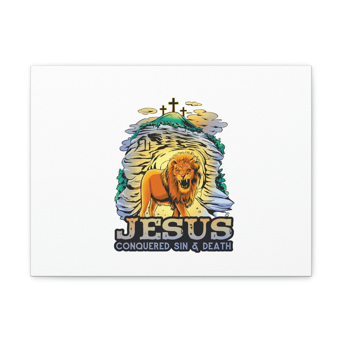 Scripture Walls Jesus Conquered Sin And Death 1 Corinthians 15:55-57 Christian Wall Art Bible Verse Print Ready to Hang Unframed-Express Your Love Gifts