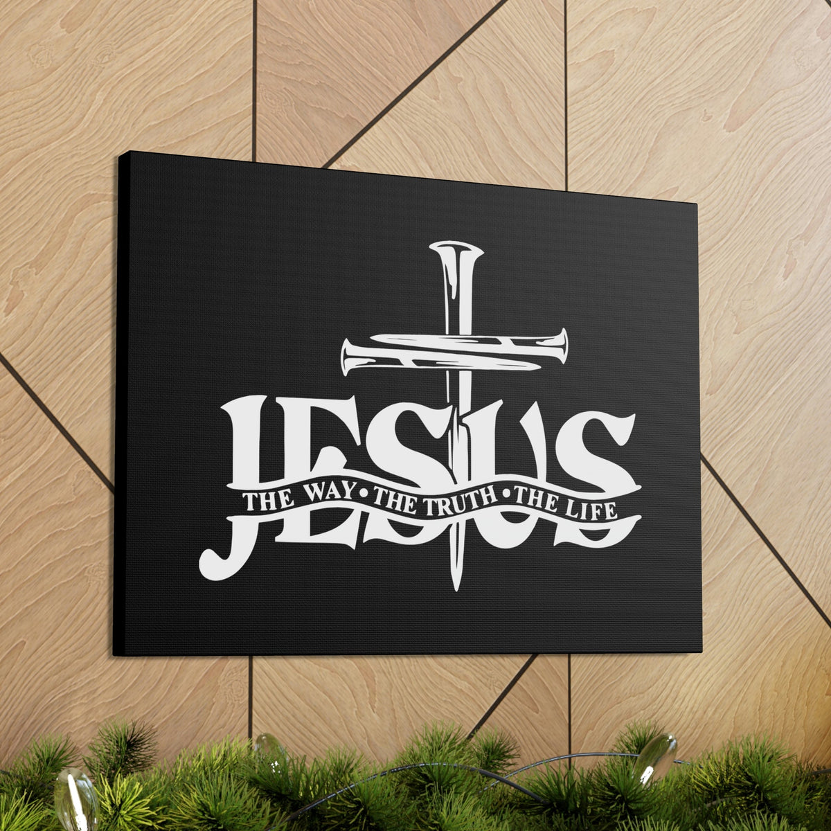 Scripture Walls Jesus Cross The Way John 14:6 Christian Wall Art Bible Verse Print Ready to Hang Unframed-Express Your Love Gifts