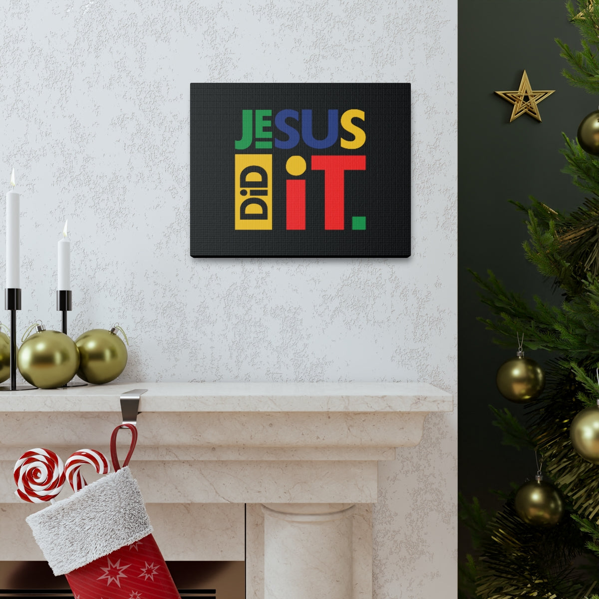 Scripture Walls Jesus Did It Acts 4:10-12 KJV Christian Wall Art Bible Verse Print Ready to Hang Unframed-Express Your Love Gifts