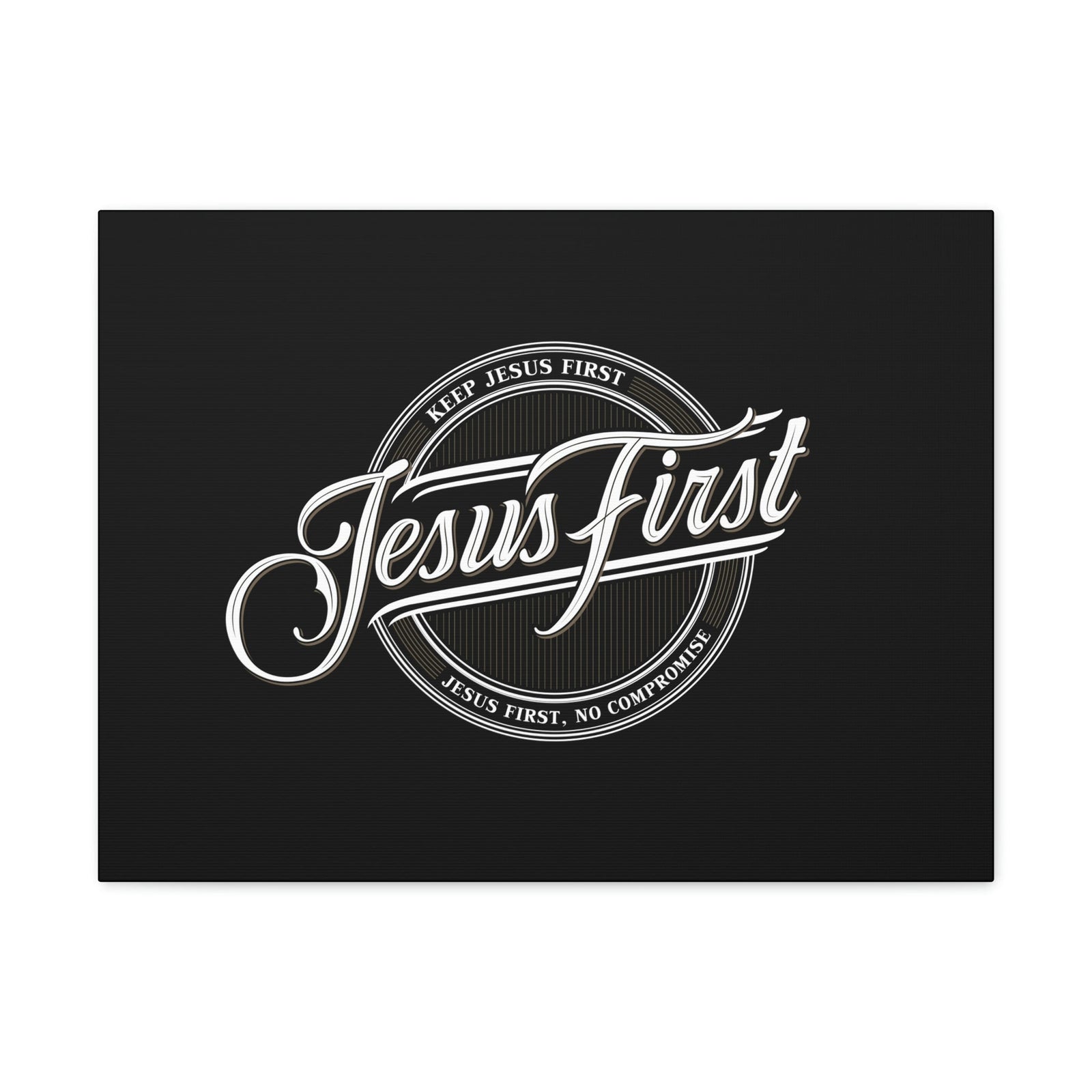 Scripture Walls Jesus First Matthew 22:37 Black Christian Wall Art Bible Verse Print Ready to Hang Unframed-Express Your Love Gifts