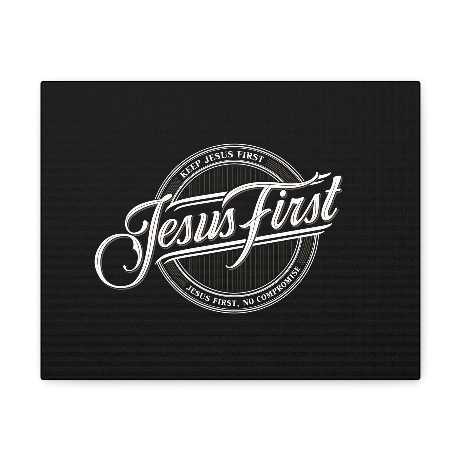 Scripture Walls Jesus First Matthew 22:37 Black Christian Wall Art Bible Verse Print Ready to Hang Unframed-Express Your Love Gifts