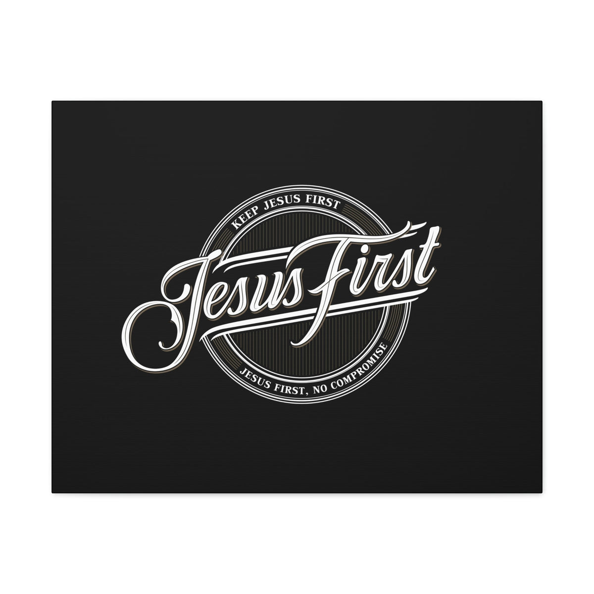 Scripture Walls Jesus First Matthew 22:37 Black Christian Wall Art Bible Verse Print Ready to Hang Unframed-Express Your Love Gifts