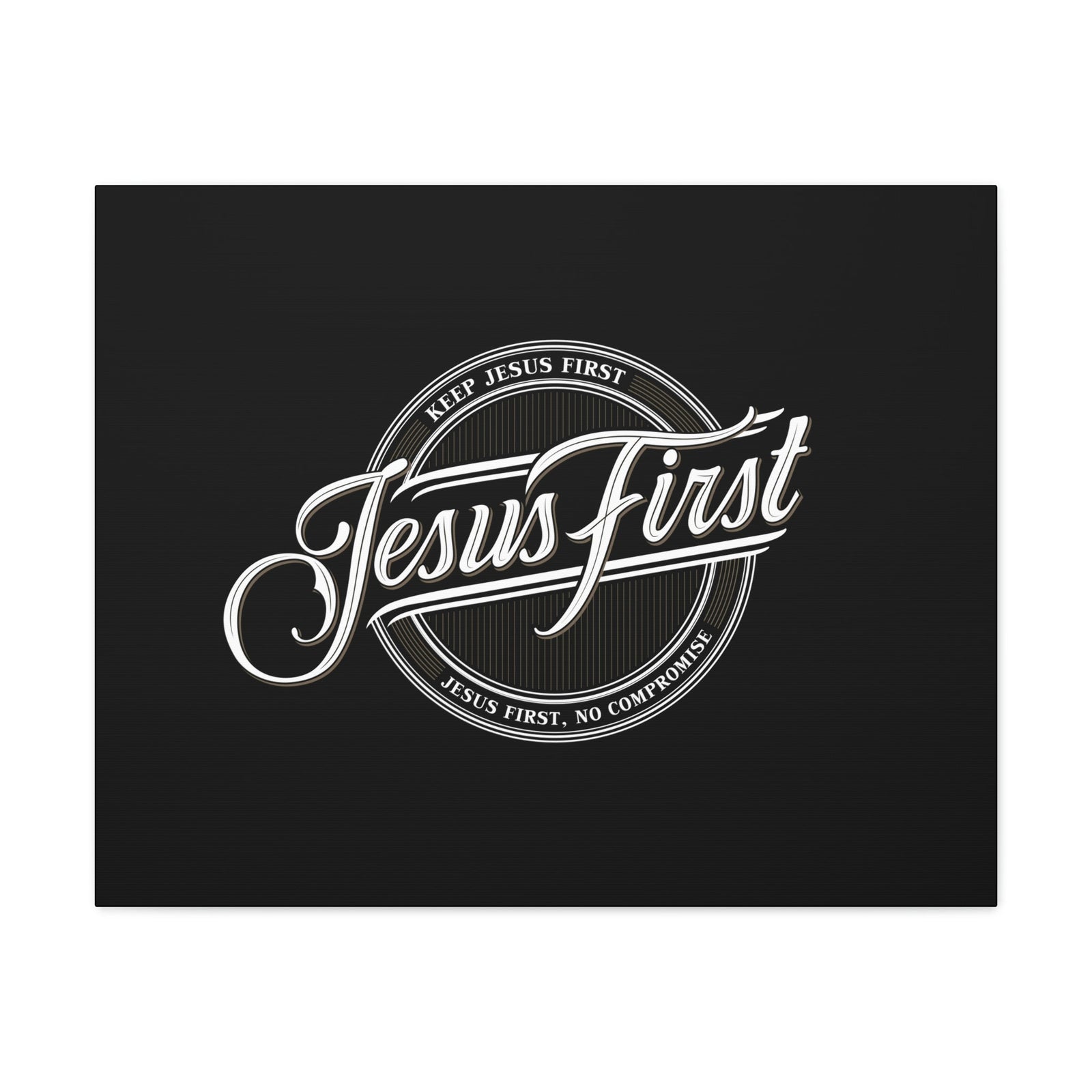 Scripture Walls Jesus First Matthew 22:37 Black Christian Wall Art Bible Verse Print Ready to Hang Unframed-Express Your Love Gifts