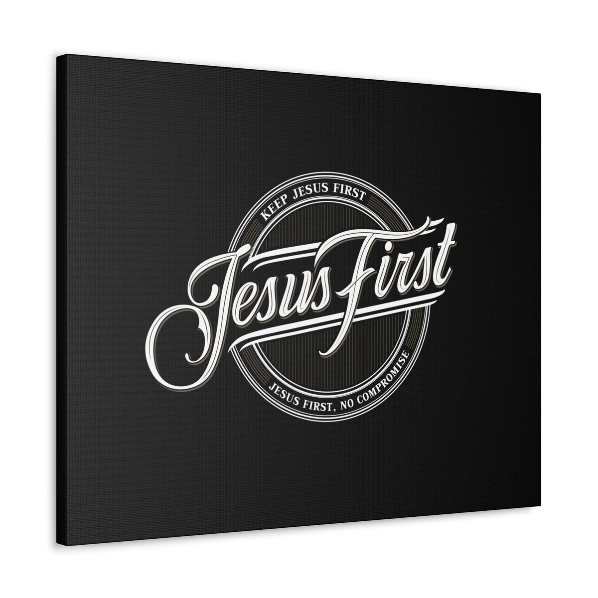 Scripture Walls Jesus First Matthew 22:37 Black Christian Wall Art Bible Verse Print Ready to Hang Unframed-Express Your Love Gifts