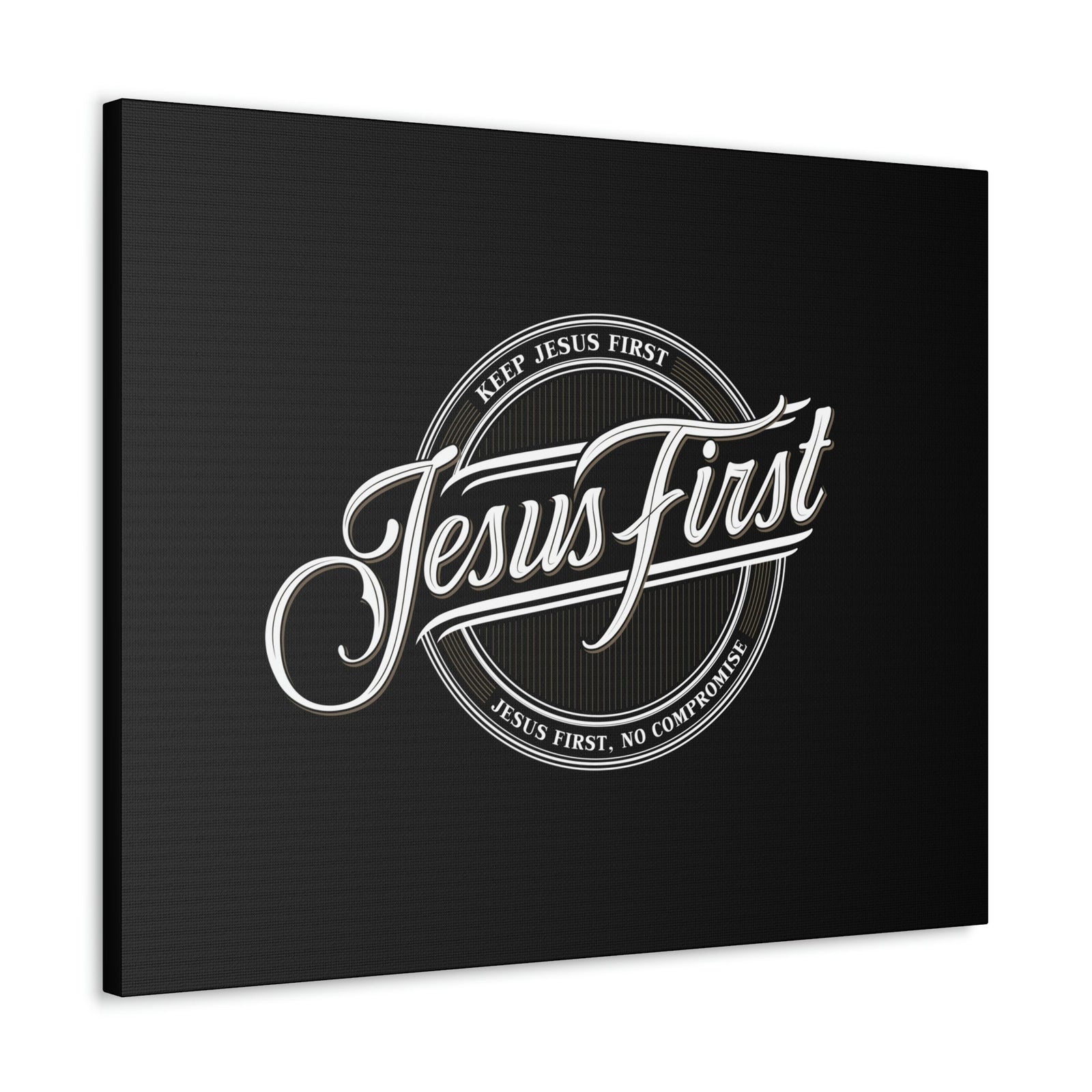 Scripture Walls Jesus First Matthew 22:37 Black Christian Wall Art Bible Verse Print Ready to Hang Unframed-Express Your Love Gifts