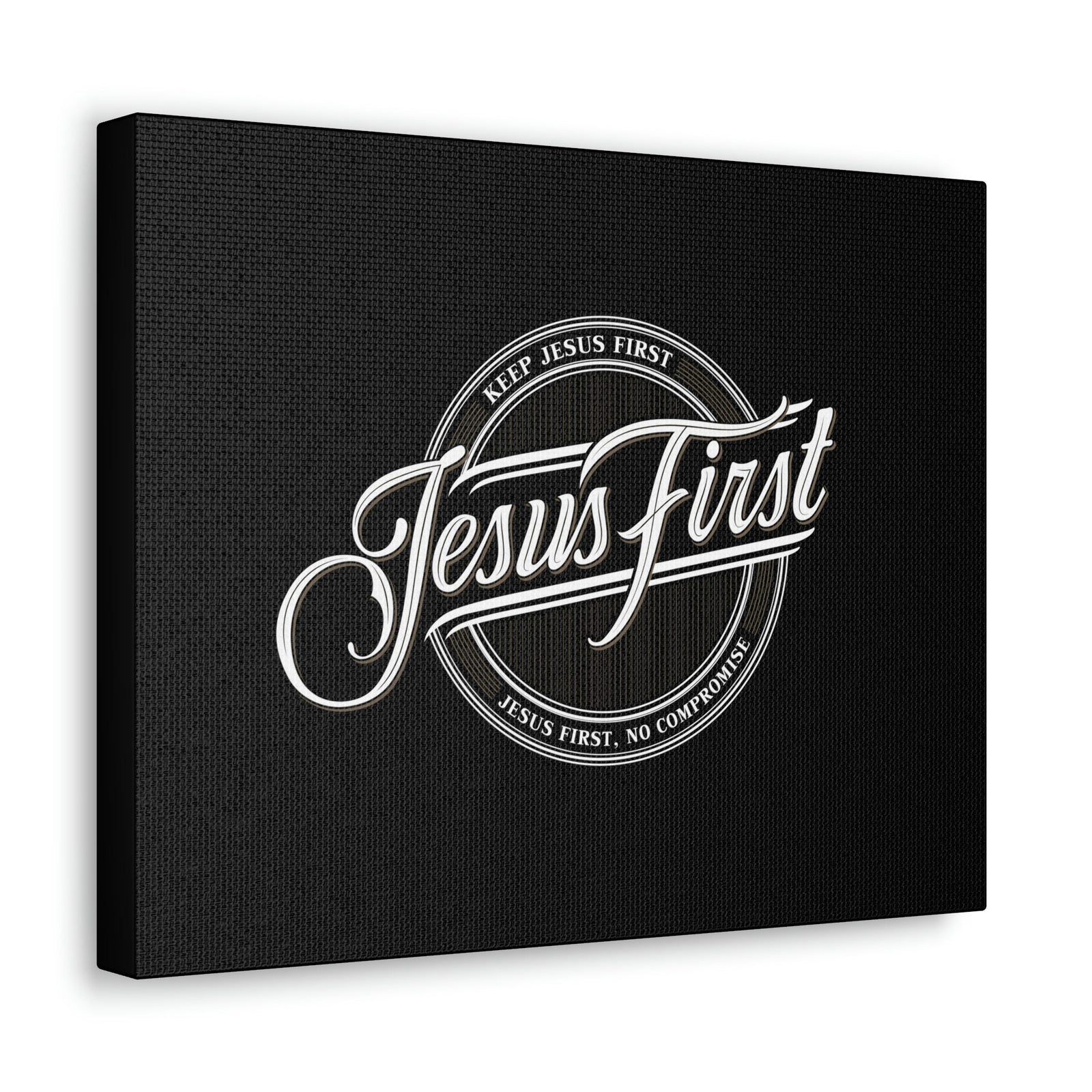 Scripture Walls Jesus First Matthew 22:37 Black Christian Wall Art Bible Verse Print Ready to Hang Unframed-Express Your Love Gifts