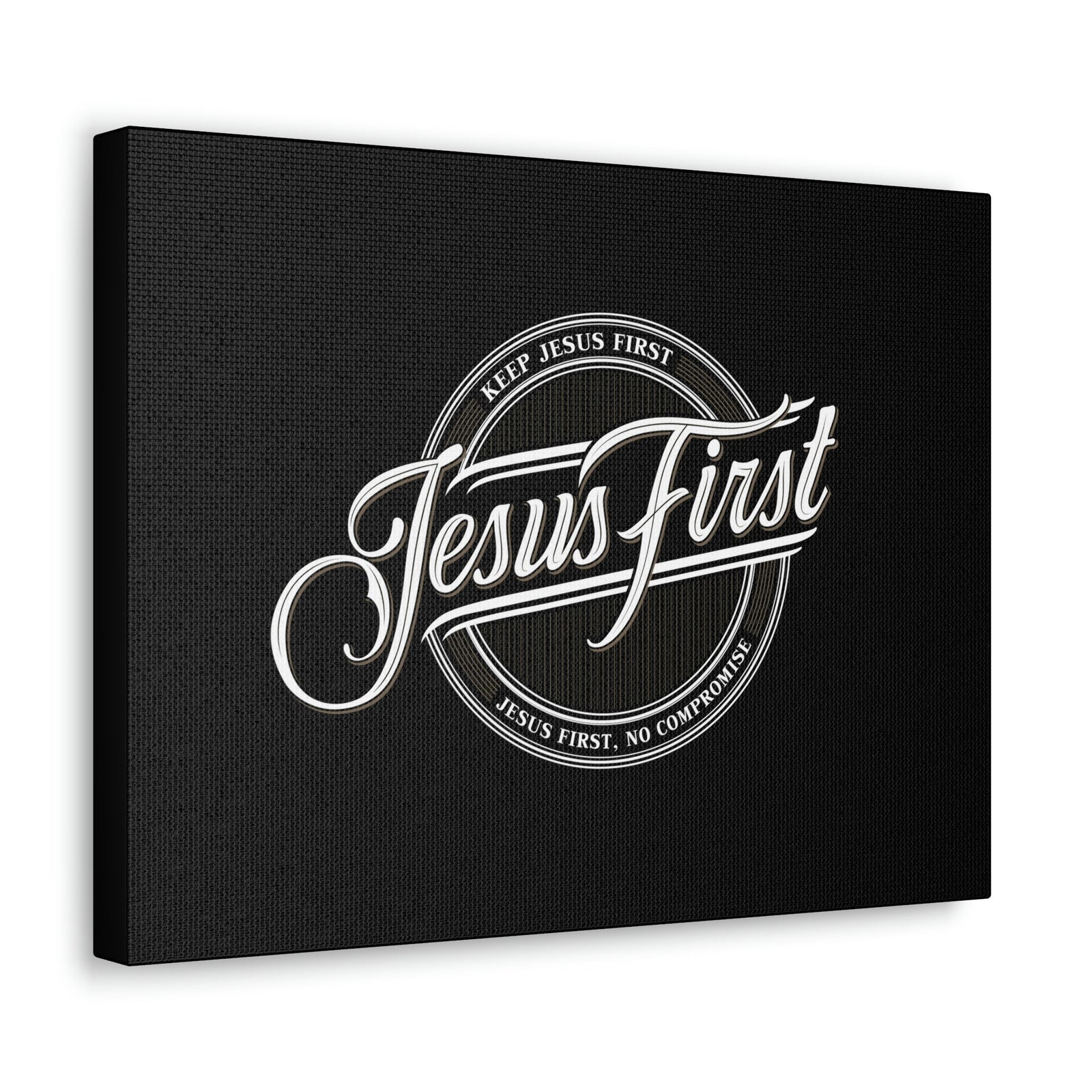 Scripture Walls Jesus First Matthew 22:37 Black Christian Wall Art Bible Verse Print Ready to Hang Unframed-Express Your Love Gifts