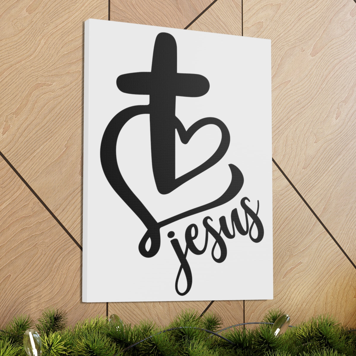 Scripture Walls Jesus Heart And Cross John 3:16 Christian Wall Art Print Ready to Hang Unframed-Express Your Love Gifts