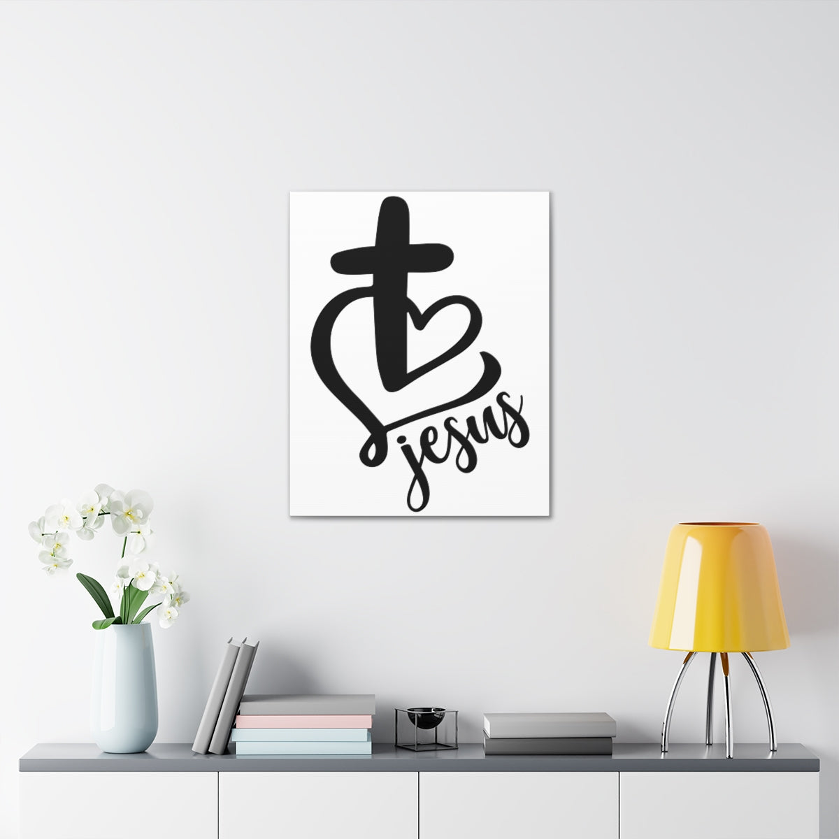 Scripture Walls Jesus Heart And Cross John 3:16 Christian Wall Art Print Ready to Hang Unframed-Express Your Love Gifts