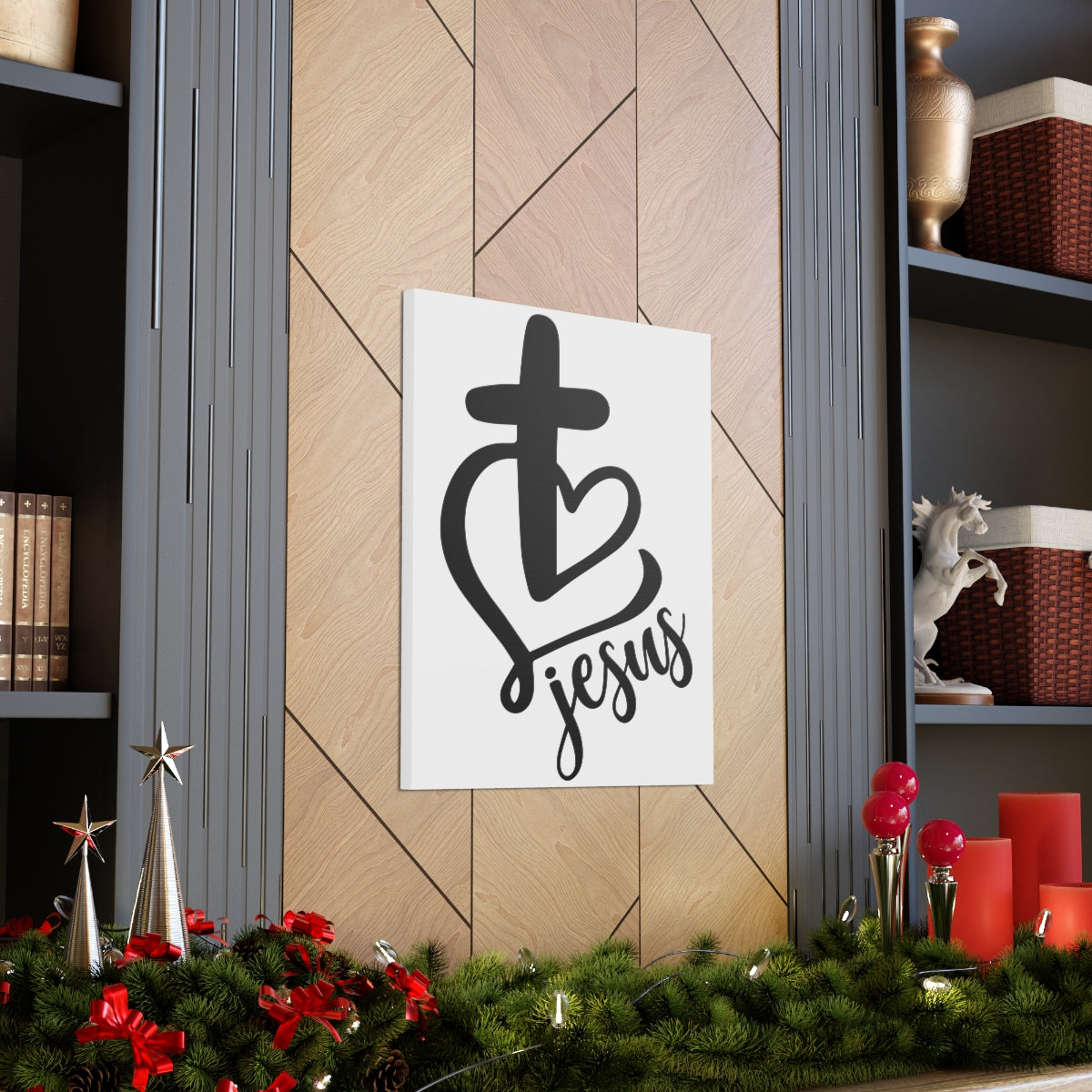 Scripture Walls Jesus Heart And Cross John 3:16 Christian Wall Art Print Ready to Hang Unframed-Express Your Love Gifts