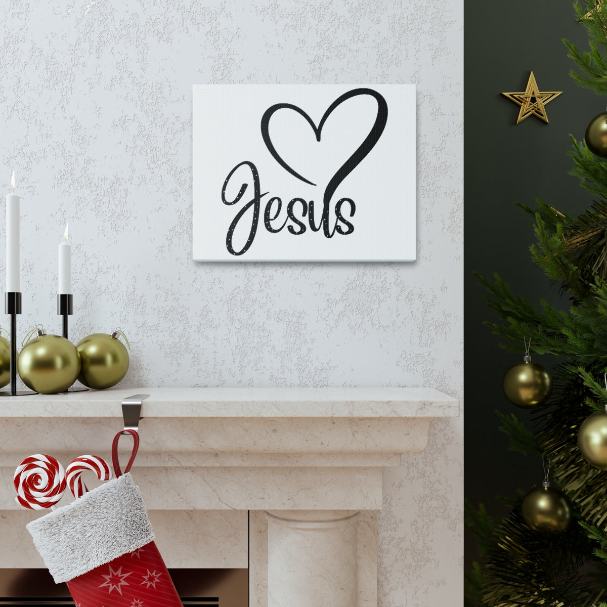 Scripture Walls Jesus Heart John 3:16 KJV Christian Wall Art Print Ready to Hang Unframed-Express Your Love Gifts