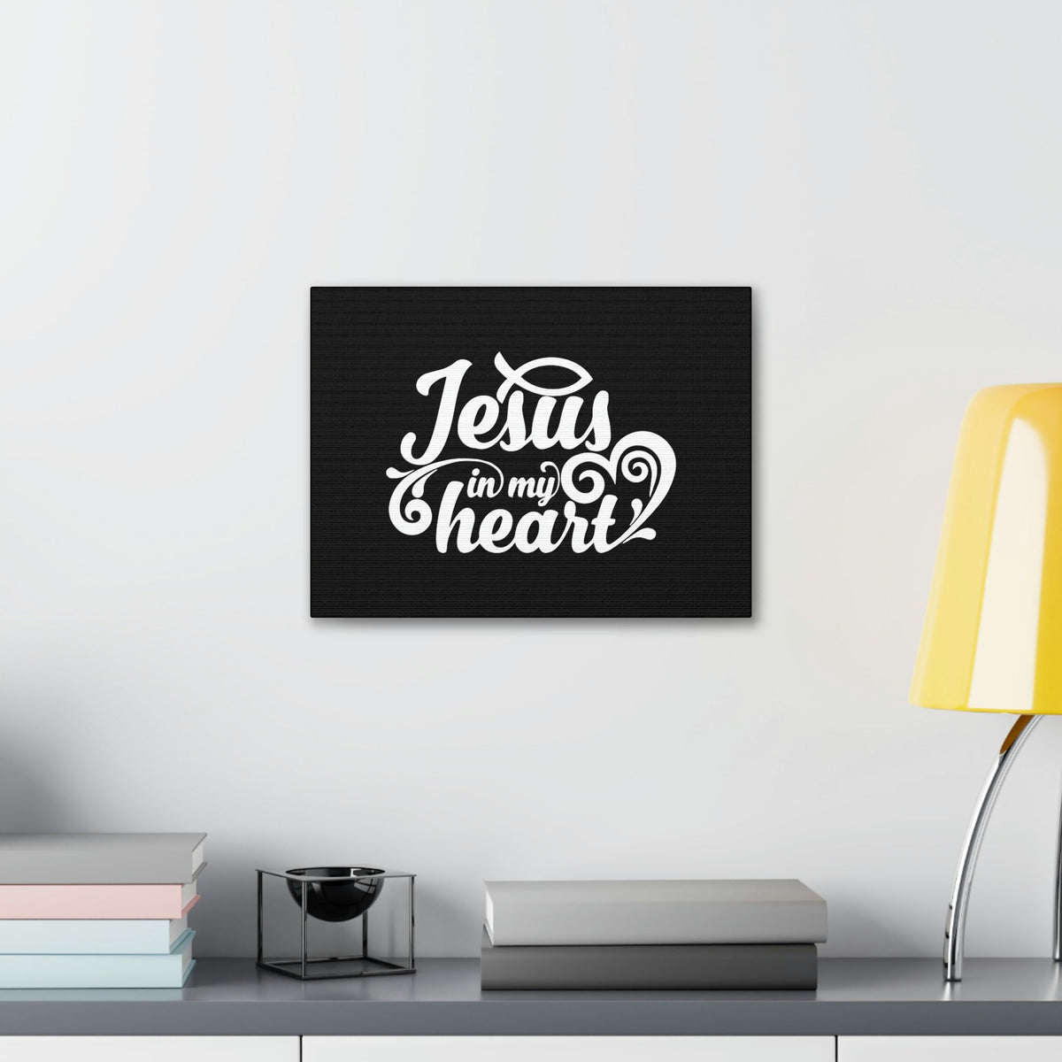Scripture Walls Jesus In My Heart Ephesians 3:17 Fish Christian Wall Art Bible Verse Print Ready to Hang Unframed-Express Your Love Gifts