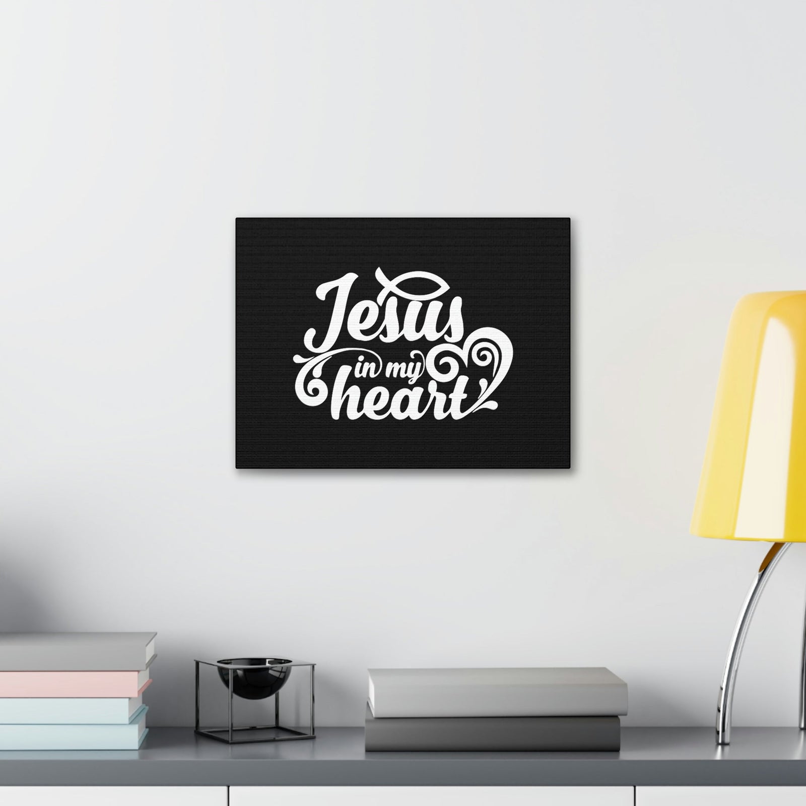 Scripture Walls Jesus In My Heart Ephesians 3:17 Fish Christian Wall Art Bible Verse Print Ready to Hang Unframed-Express Your Love Gifts