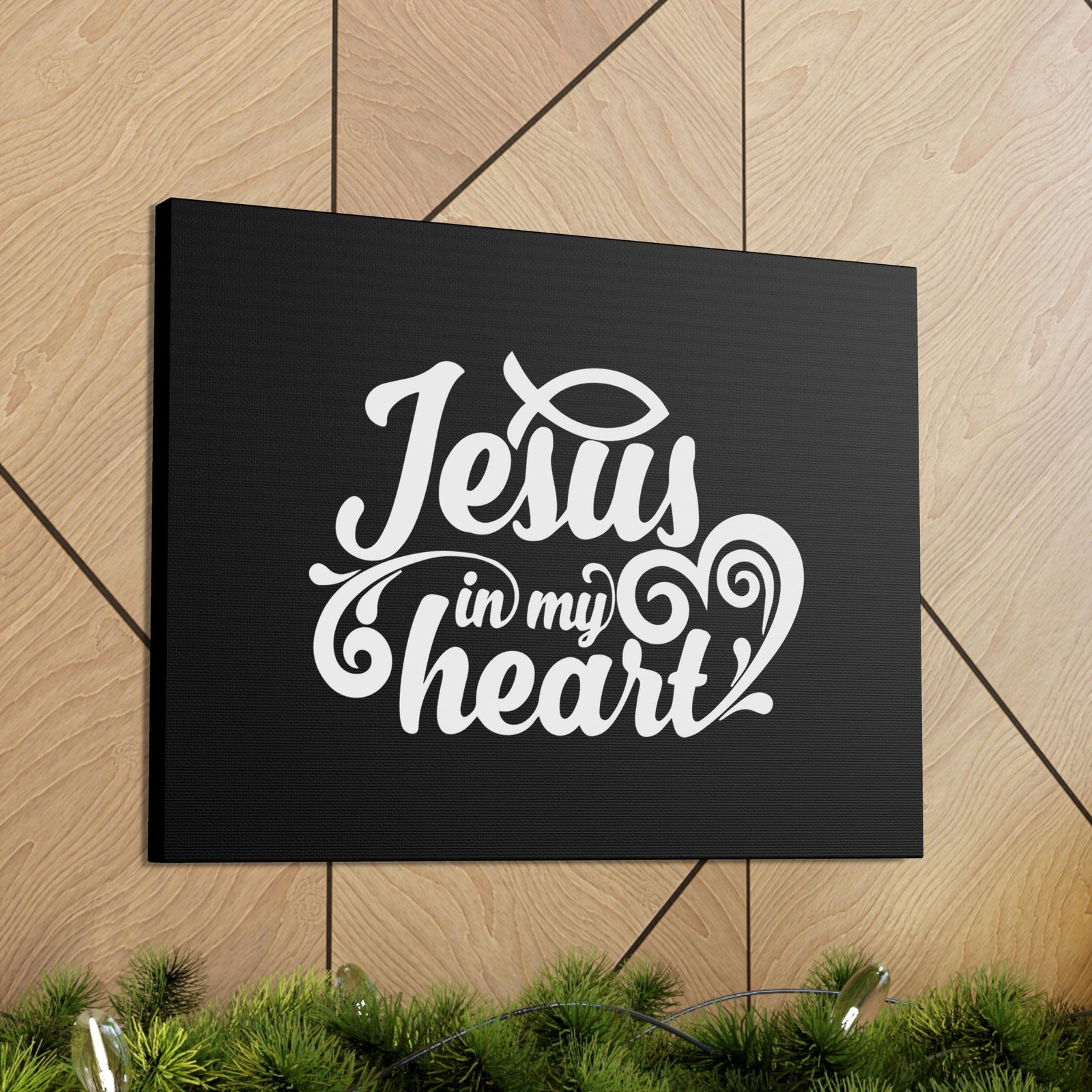 Scripture Walls Jesus In My Heart Ephesians 3:17 Fish Christian Wall Art Bible Verse Print Ready to Hang Unframed-Express Your Love Gifts