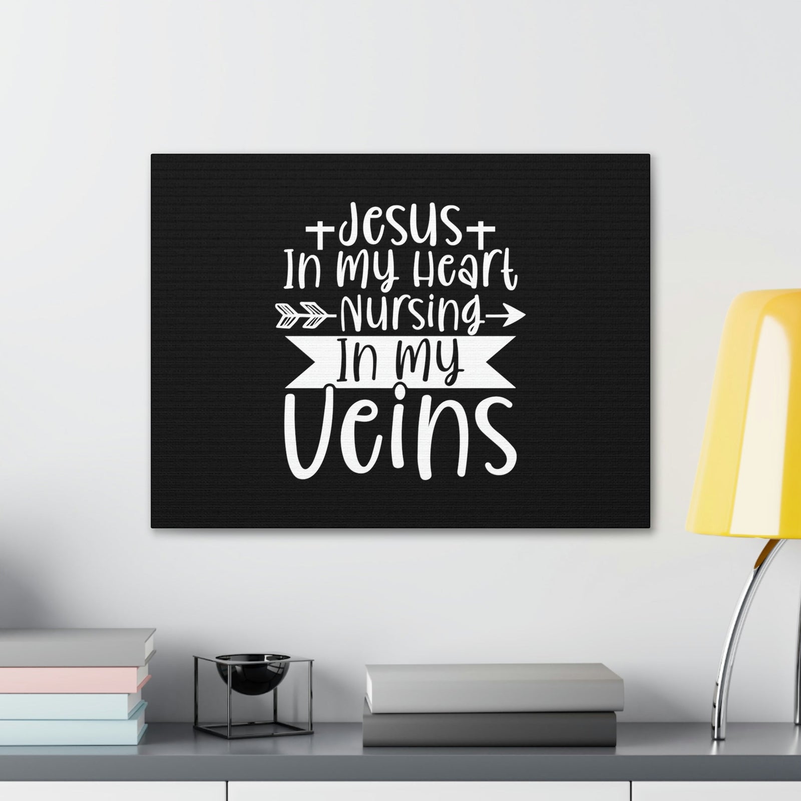 Scripture Walls Jesus In My Heart Nursing Revelation 3:20 Christian Wall Art Bible Verse Print Ready to Hang Unframed-Express Your Love Gifts