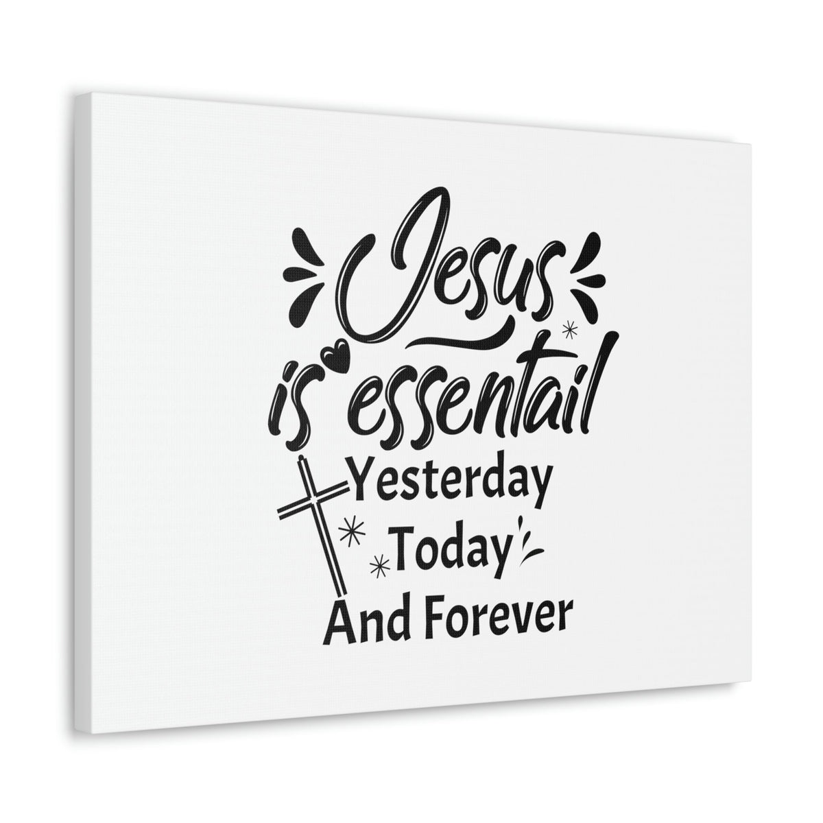 Scripture Walls Jesus Is Essential Hebrews 13:8 Cross Christian Wall Art Bible Verse Print Ready to Hang Unframed-Express Your Love Gifts