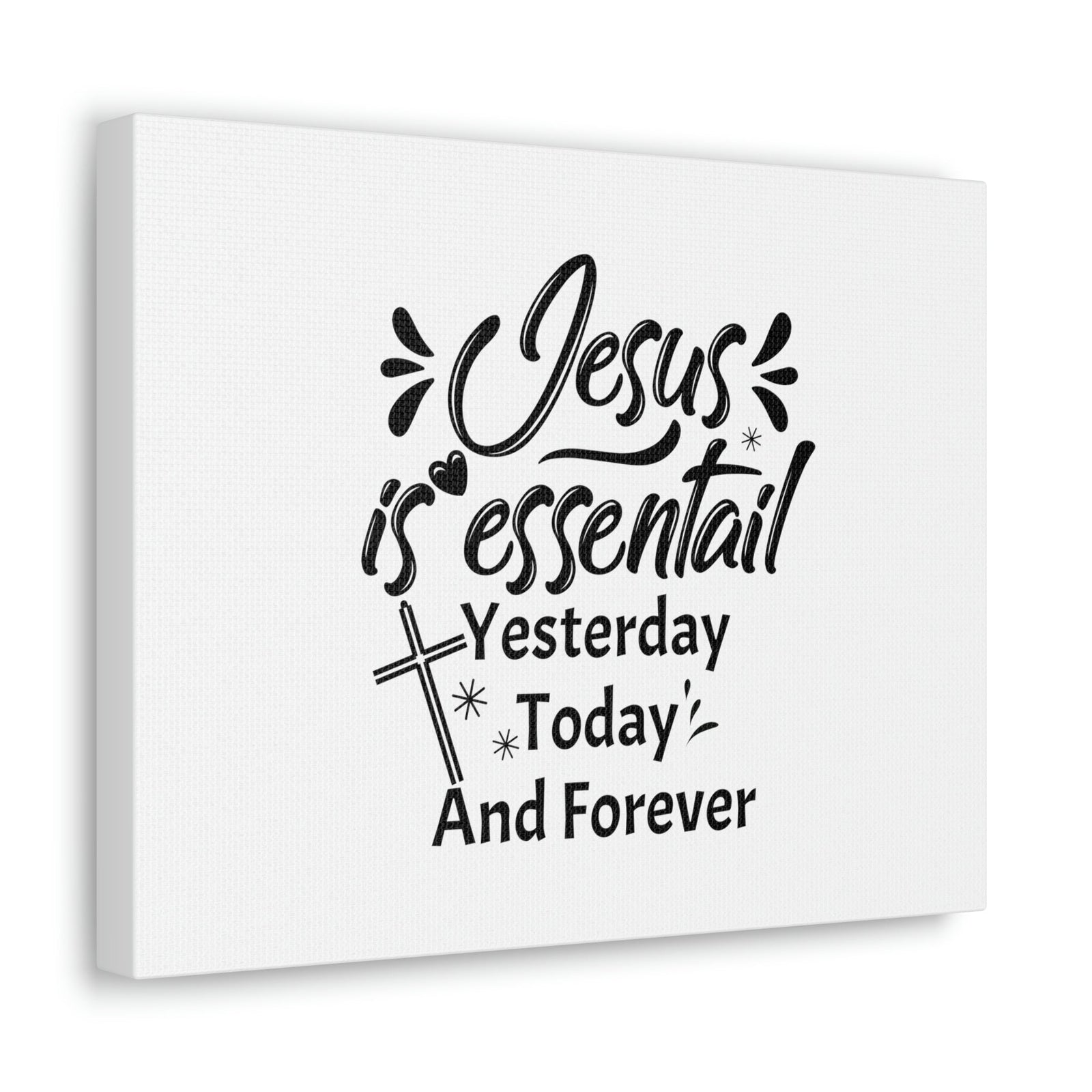 Scripture Walls Jesus Is Essential Hebrews 13:8 Cross Christian Wall Art Bible Verse Print Ready to Hang Unframed-Express Your Love Gifts