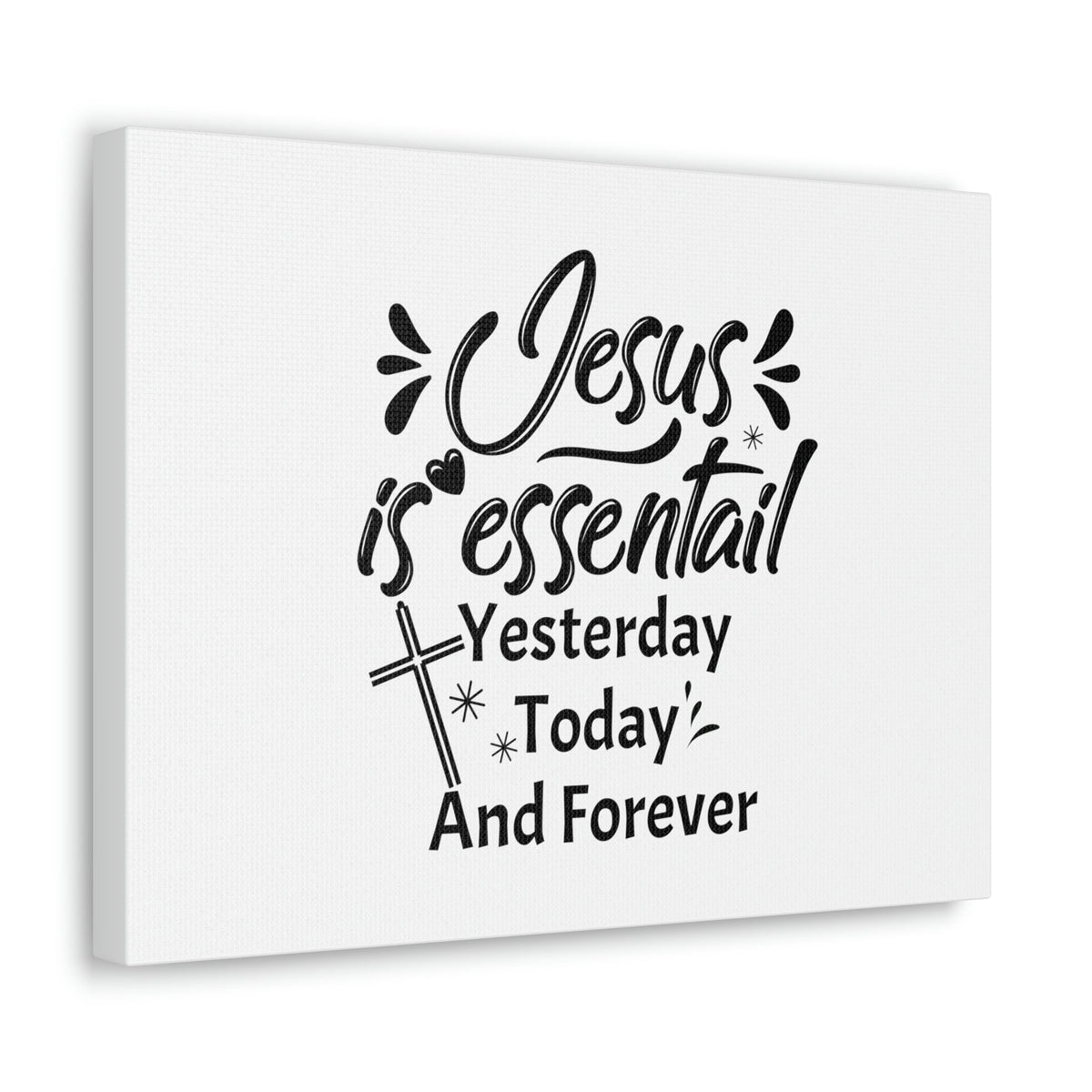 Scripture Walls Jesus Is Essential Hebrews 13:8 Cross Christian Wall Art Bible Verse Print Ready to Hang Unframed-Express Your Love Gifts