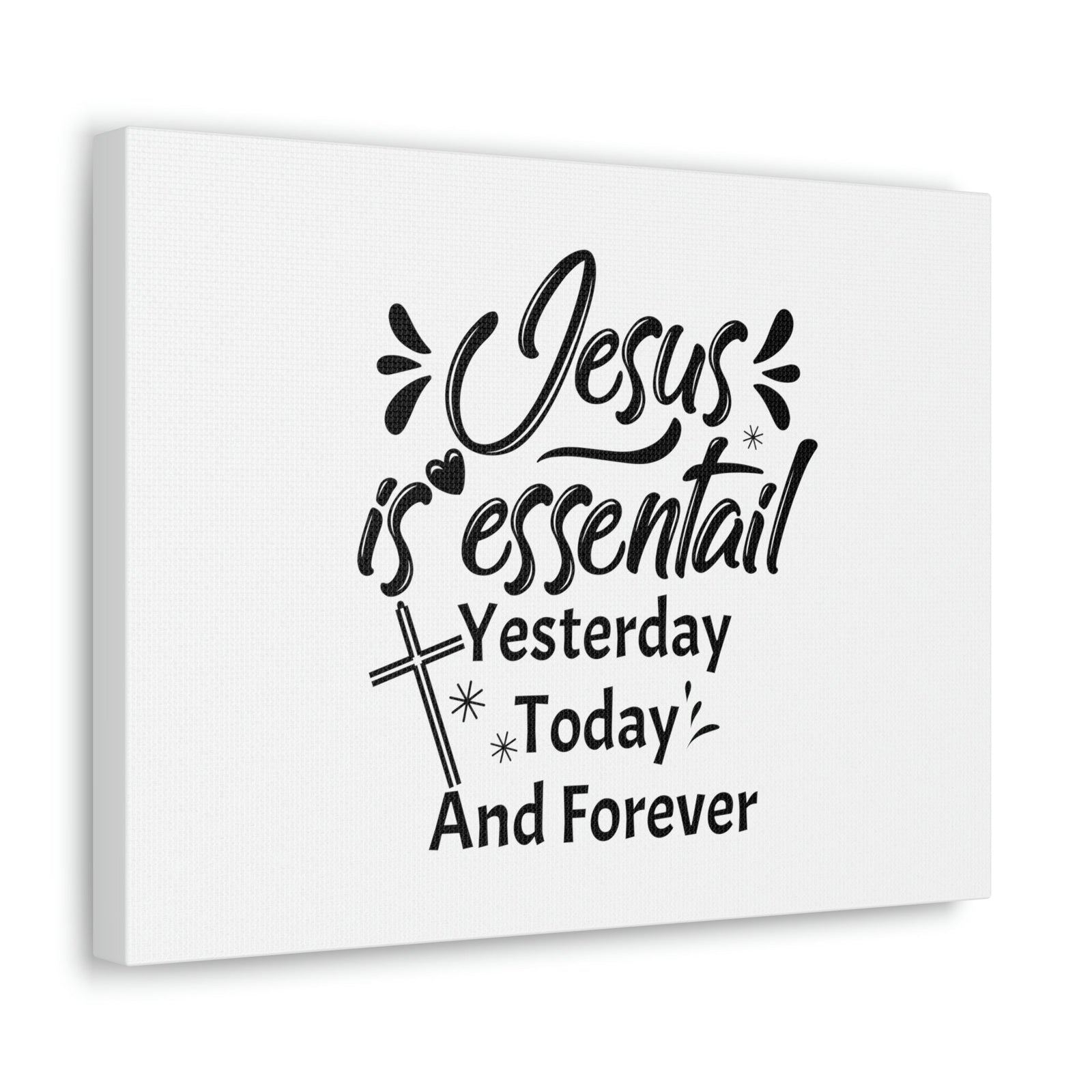 Scripture Walls Jesus Is Essential Hebrews 13:8 Cross Christian Wall Art Bible Verse Print Ready to Hang Unframed-Express Your Love Gifts
