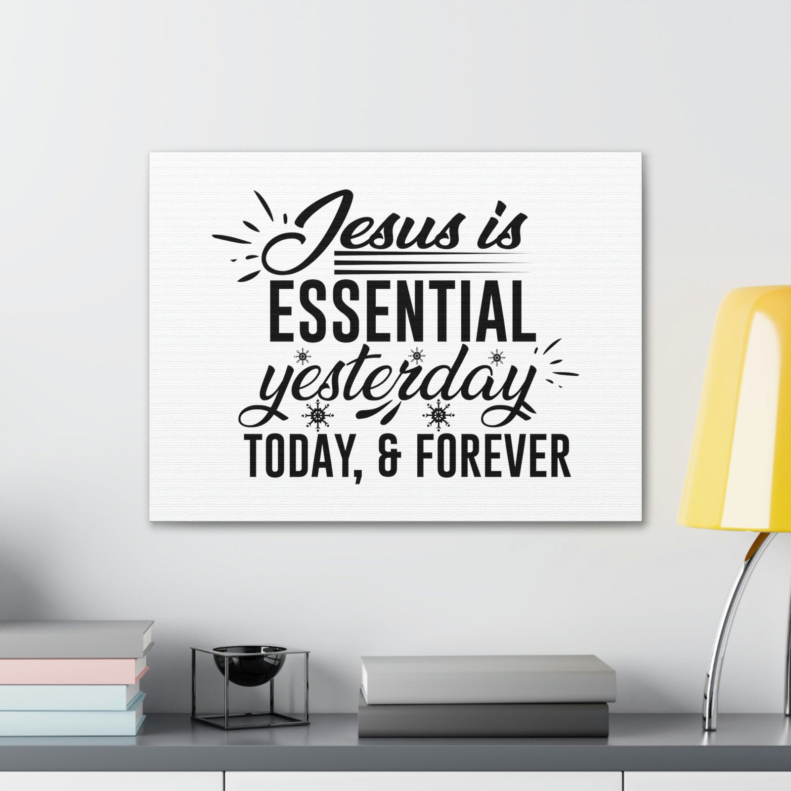 Scripture Walls Jesus Is Essential Yesterday, Today & Forever Hebrews 13:8 Christian Wall Art Bible Verse Print Ready to Hang Unframed-Express Your Love Gifts