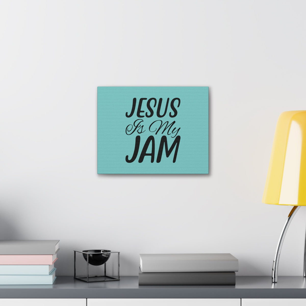 Scripture Walls Jesus Is My Jam Light Blue John 15:14 Bible Canvas Christian Wall Art Ready to Hang Unframed-Express Your Love Gifts