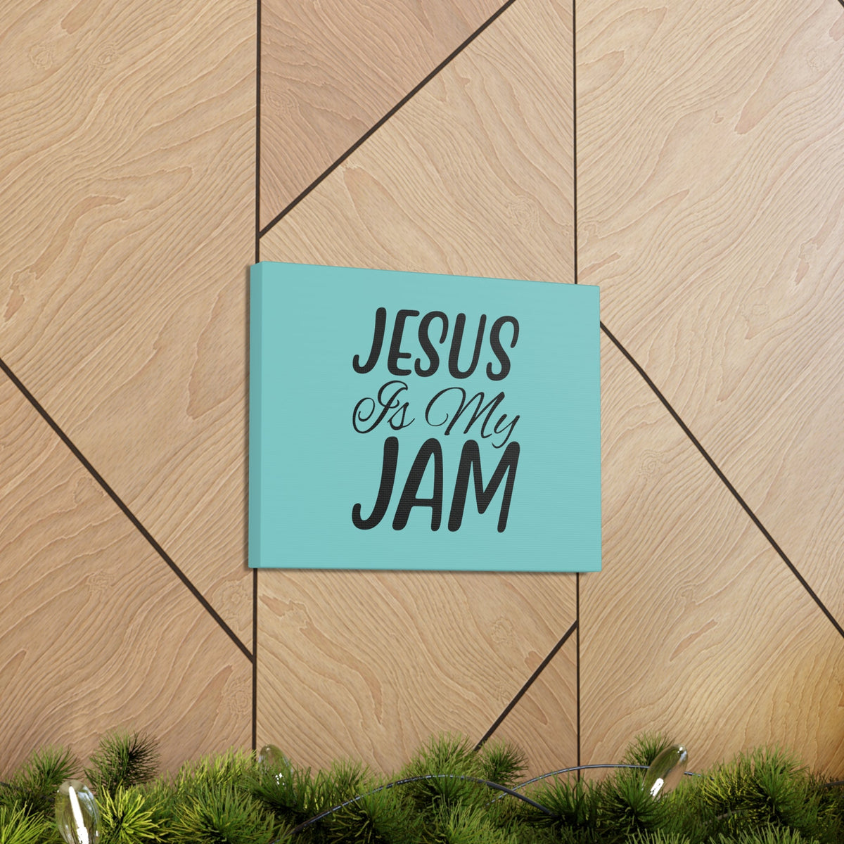 Scripture Walls Jesus Is My Jam Light Blue John 15:14 Bible Canvas Christian Wall Art Ready to Hang Unframed-Express Your Love Gifts