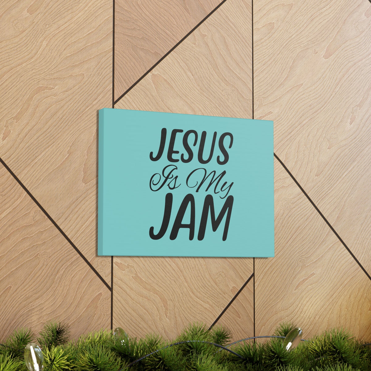 Scripture Walls Jesus Is My Jam Light Blue John 15:14 Bible Canvas Christian Wall Art Ready to Hang Unframed-Express Your Love Gifts