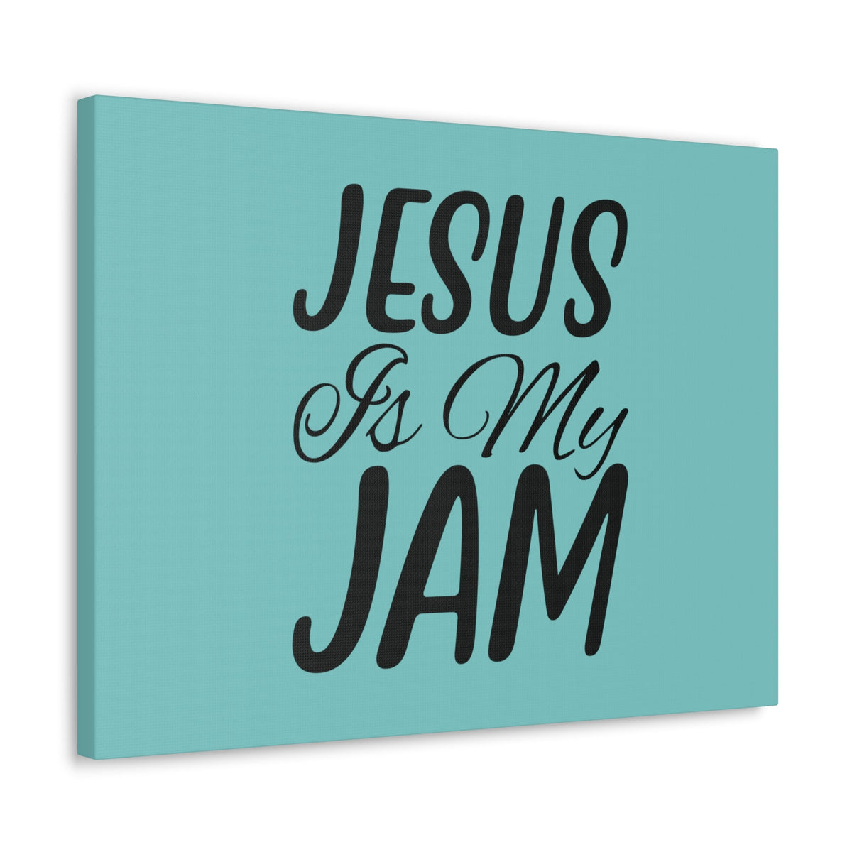 Scripture Walls Jesus Is My Jam Light Blue John 15:14 Bible Canvas Christian Wall Art Ready to Hang Unframed-Express Your Love Gifts