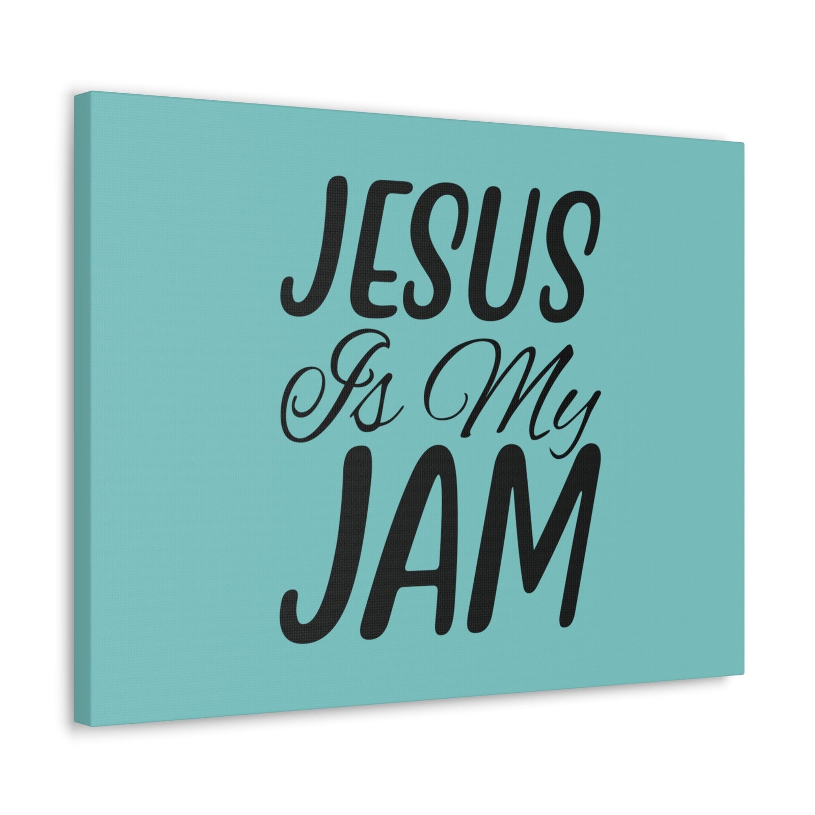 Scripture Walls Jesus Is My Jam Light Blue John 15:14 Bible Canvas Christian Wall Art Ready to Hang Unframed-Express Your Love Gifts