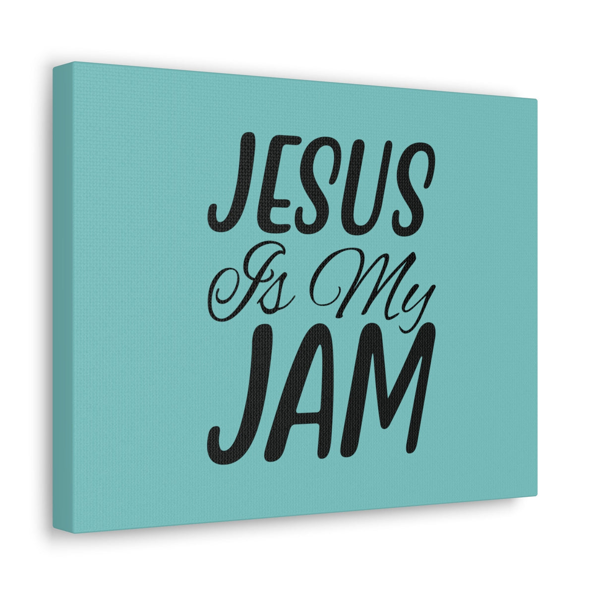 Scripture Walls Jesus Is My Jam Light Blue John 15:14 Bible Canvas Christian Wall Art Ready to Hang Unframed-Express Your Love Gifts