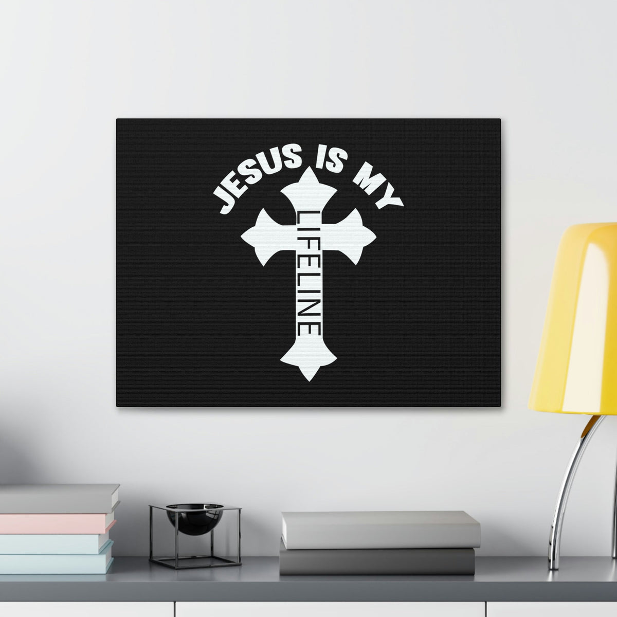 Scripture Walls Jesus Is My Lifeline John 14:6 Cross Christian Wall Art Bible Verse Print Ready to Hang Unframed-Express Your Love Gifts