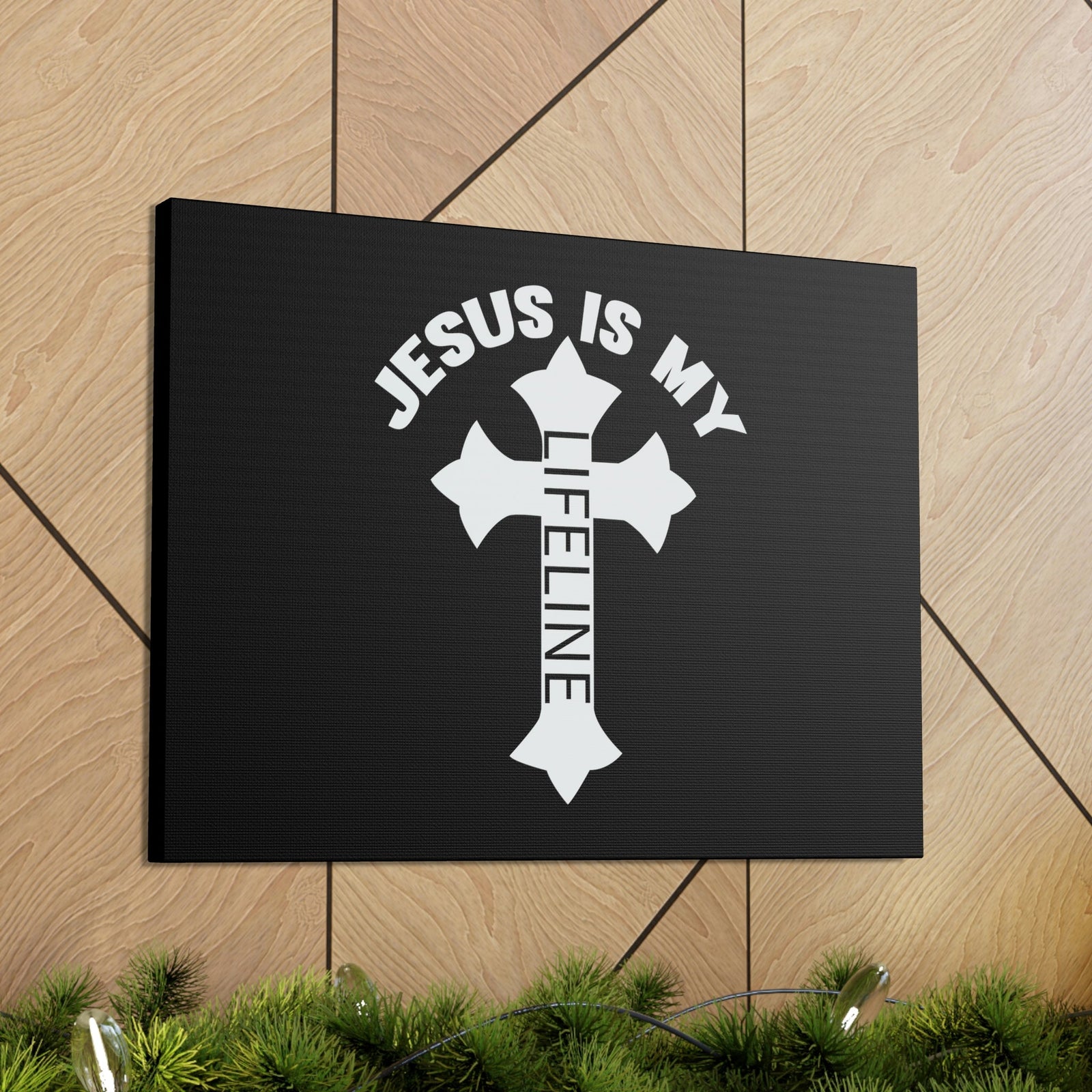 Scripture Walls Jesus Is My Lifeline John 14:6 Cross Christian Wall Art Bible Verse Print Ready to Hang Unframed-Express Your Love Gifts