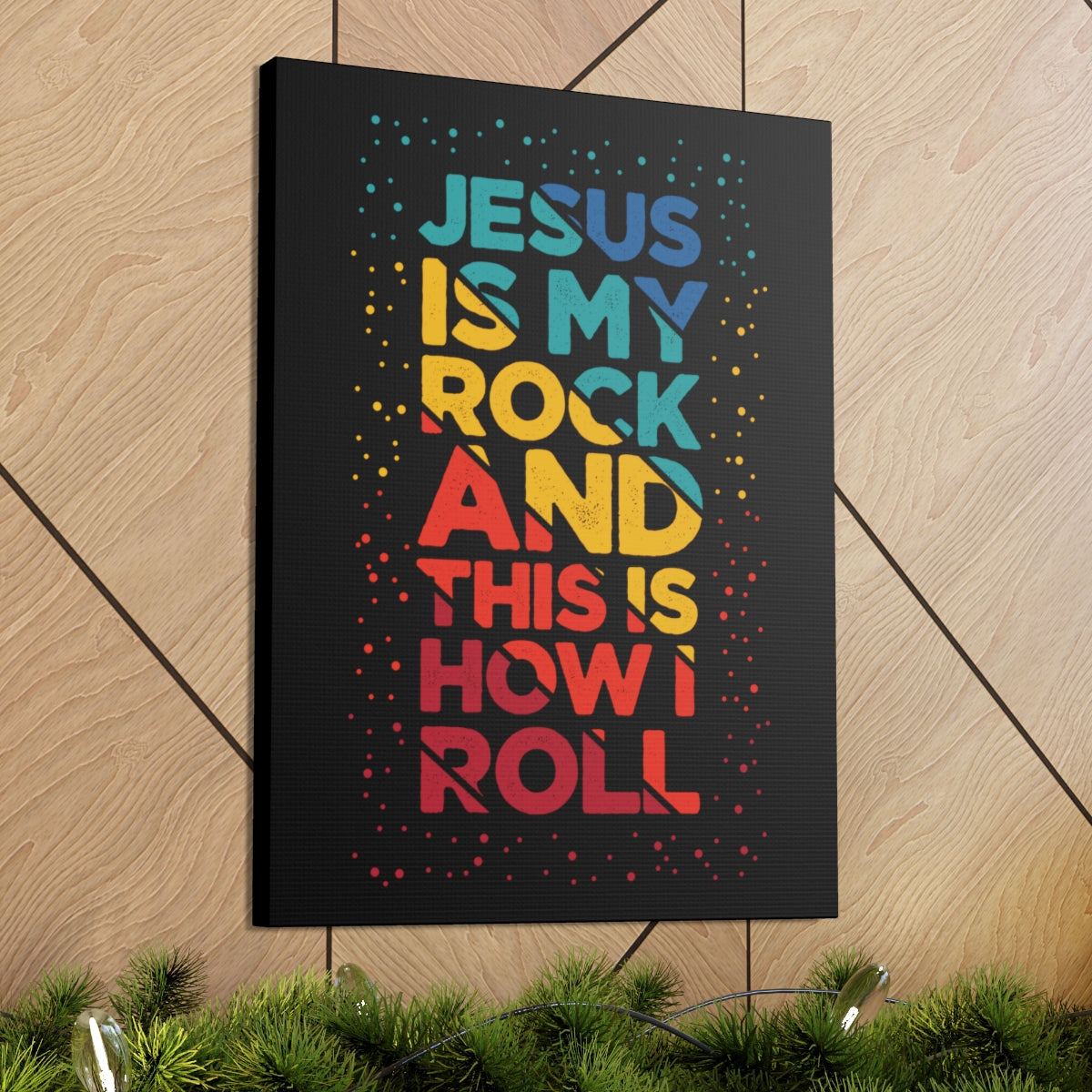 Scripture Walls Jesus Is My Rock John 3:16 Christian Wall Art Bible Verse Print Ready to Hang Unframed-Express Your Love Gifts