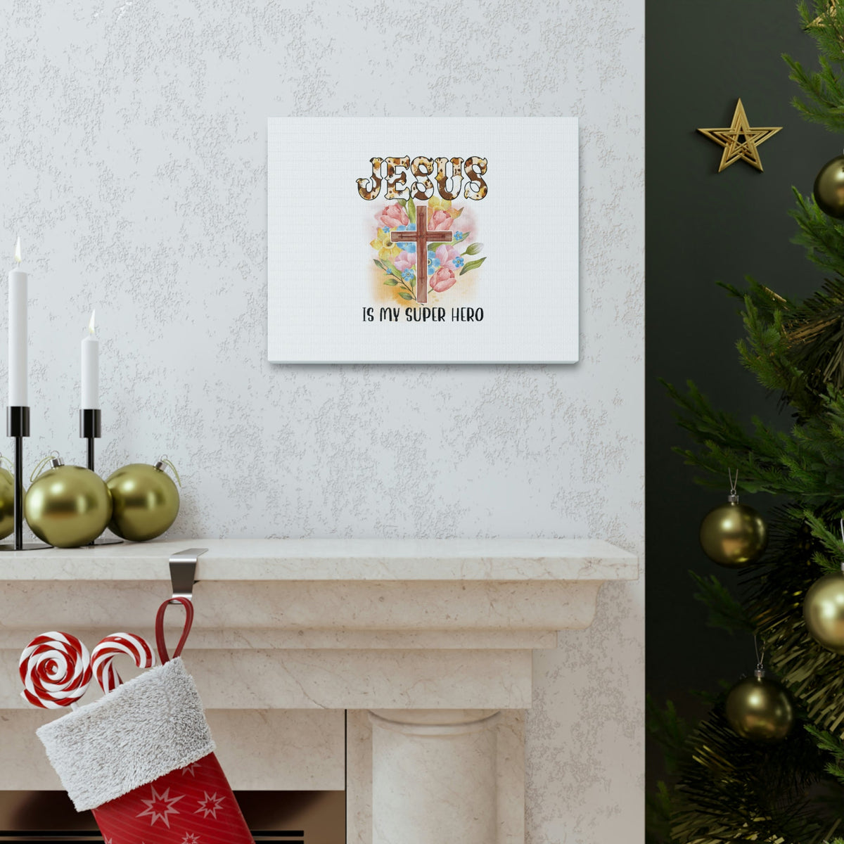 Scripture Walls Jesus Is My Super Hero John 3:17 Christian Wall Art Bible Verse Print Ready to Hang Unframed-Express Your Love Gifts