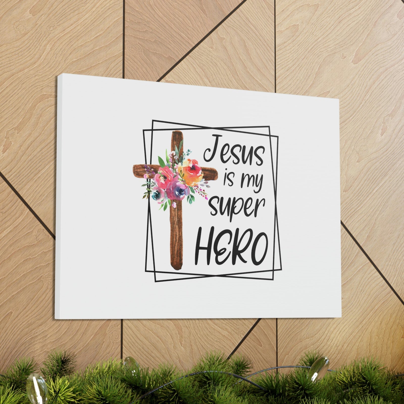 Scripture Walls Jesus Is My Super Hero Luke 19:10 Christian Wall Art Bible Verse Print Ready to Hang Unframed-Express Your Love Gifts