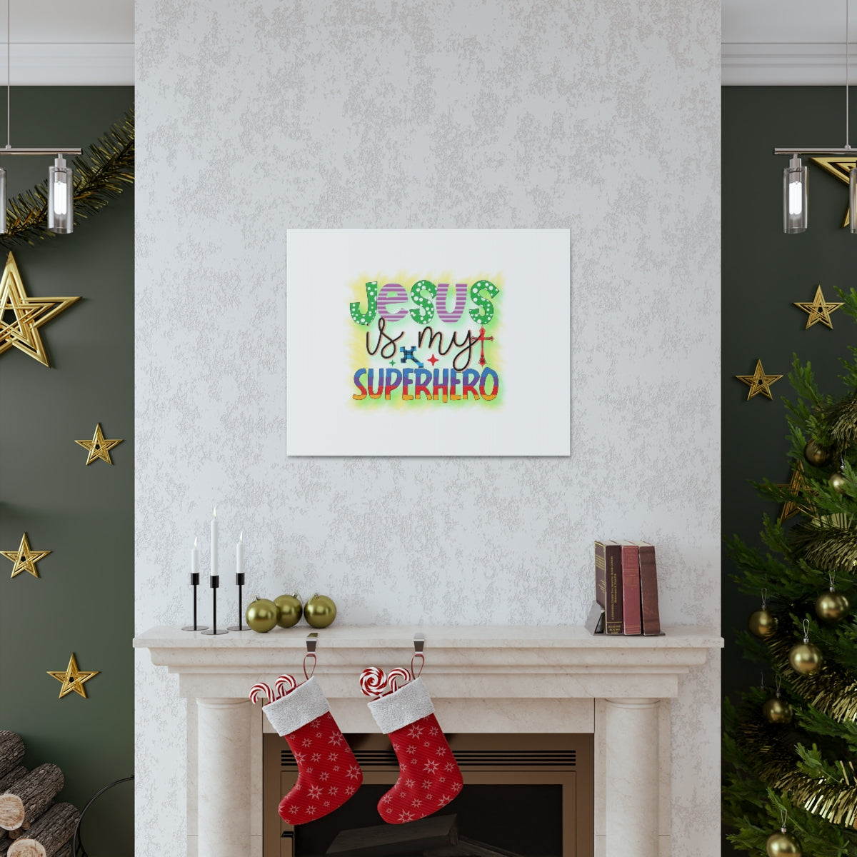 Scripture Walls Jesus Is My Superhero John 14:6 Christian Wall Art Bible Verse Print Ready to Hang Unframed-Express Your Love Gifts