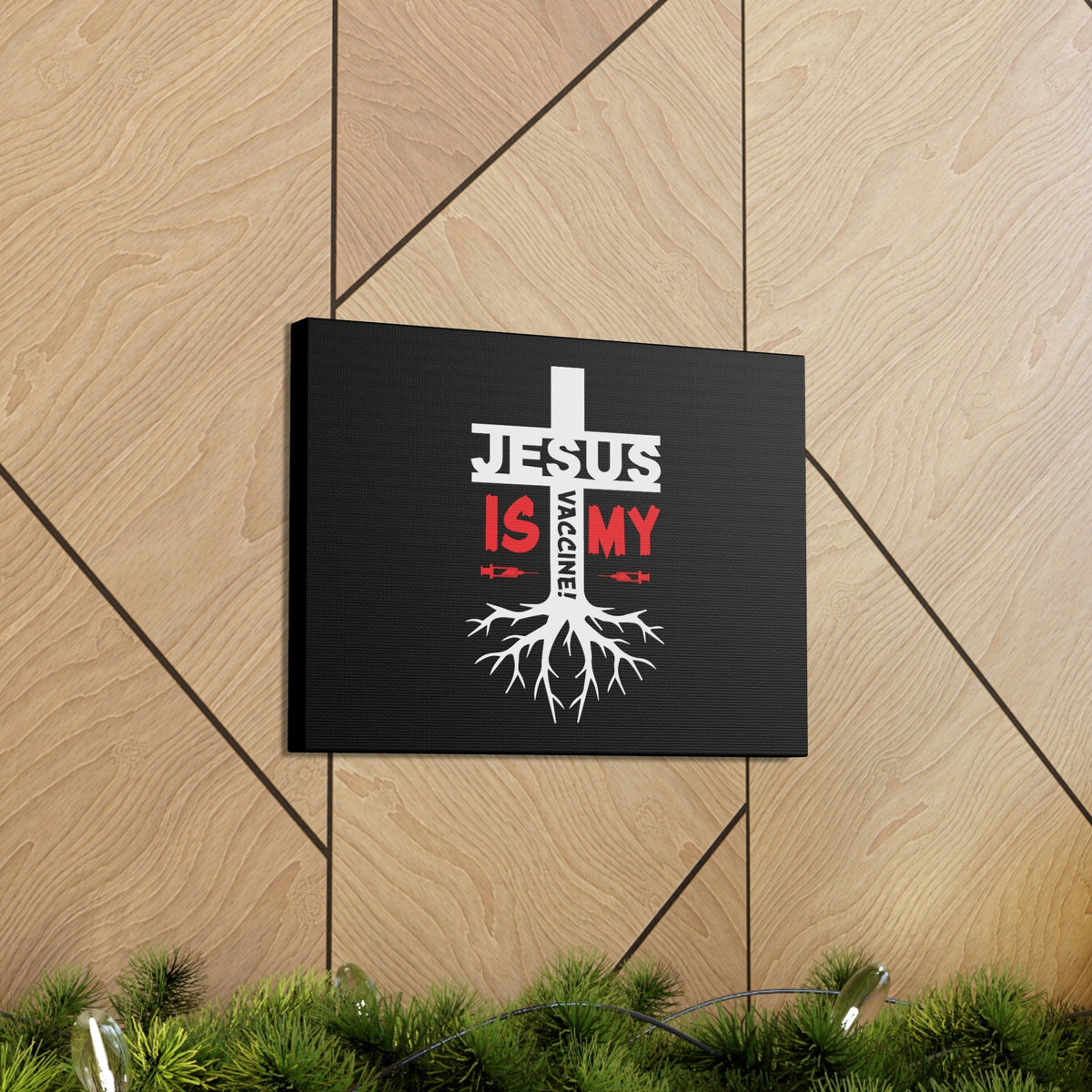 Scripture Walls Jesus Is My Vaccine 1 Peter 2:24 Red Christian Wall Art Bible Verse Print Ready to Hang Unframed-Express Your Love Gifts